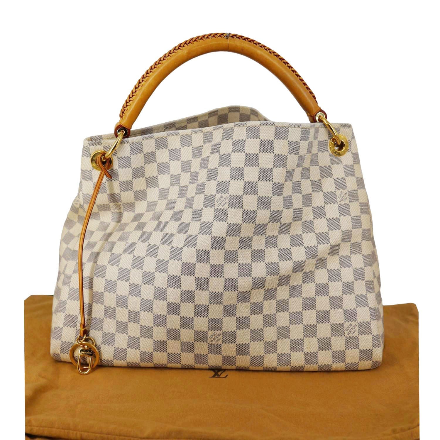 LOUIS VUITTON Artsy MM Damier Azur Hobo Bag White
