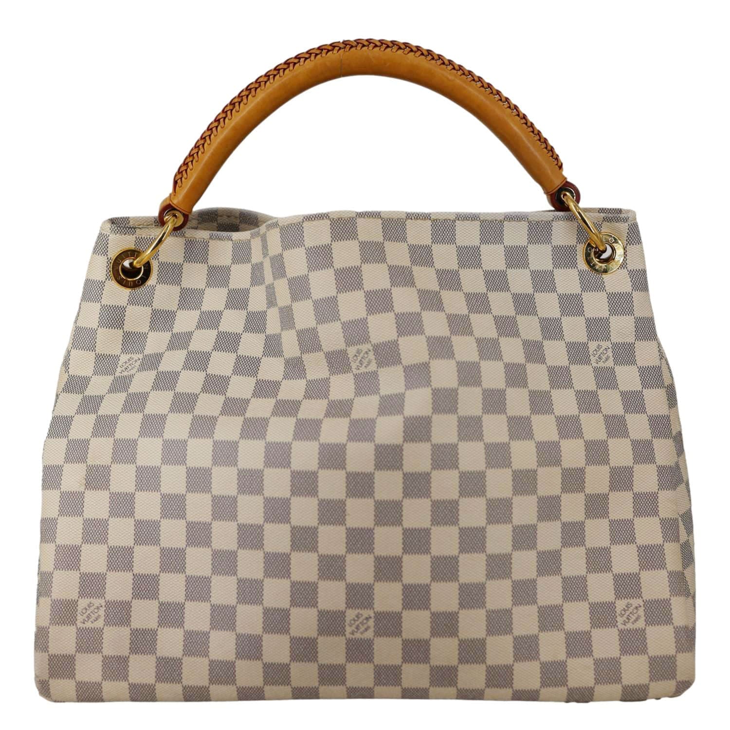 LOUIS VUITTON Artsy MM Damier Azur Hobo Bag White