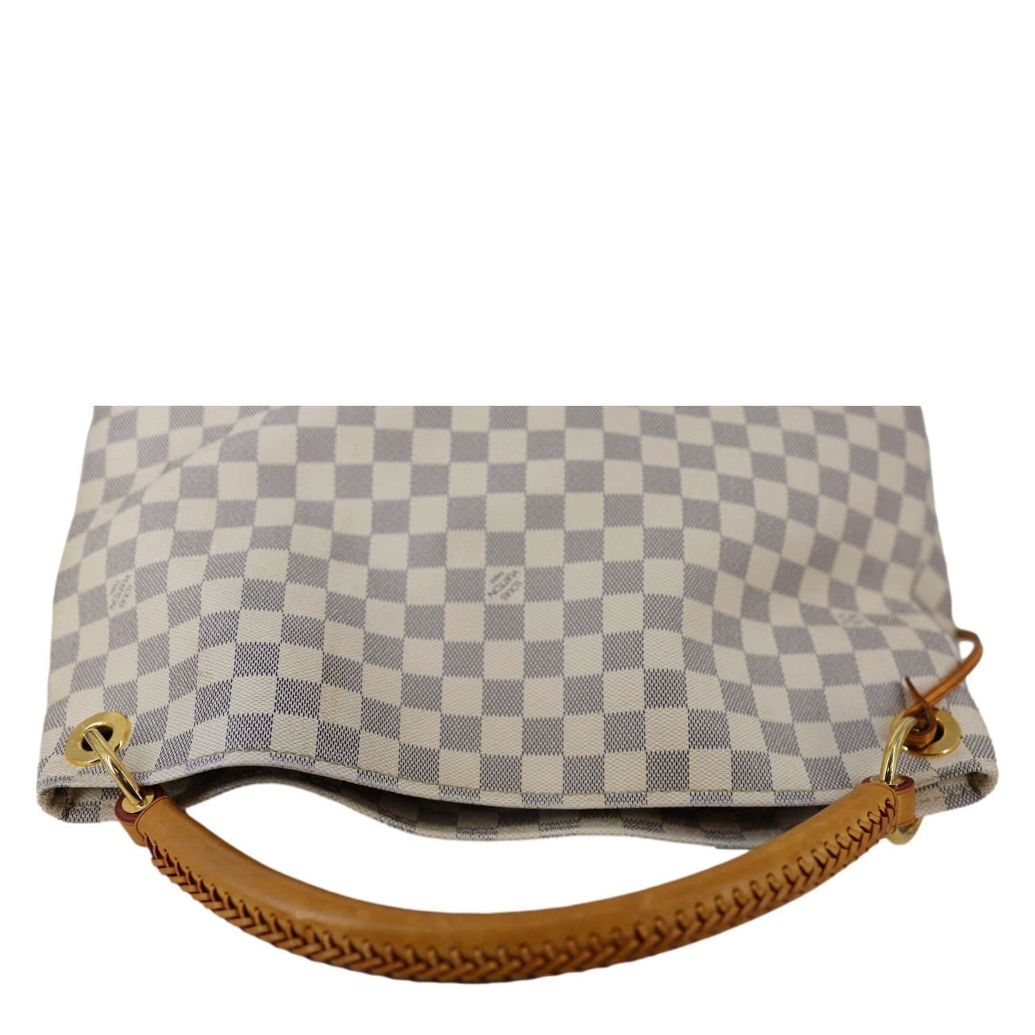 LOUIS VUITTON Artsy MM Damier Azur Hobo Bag White