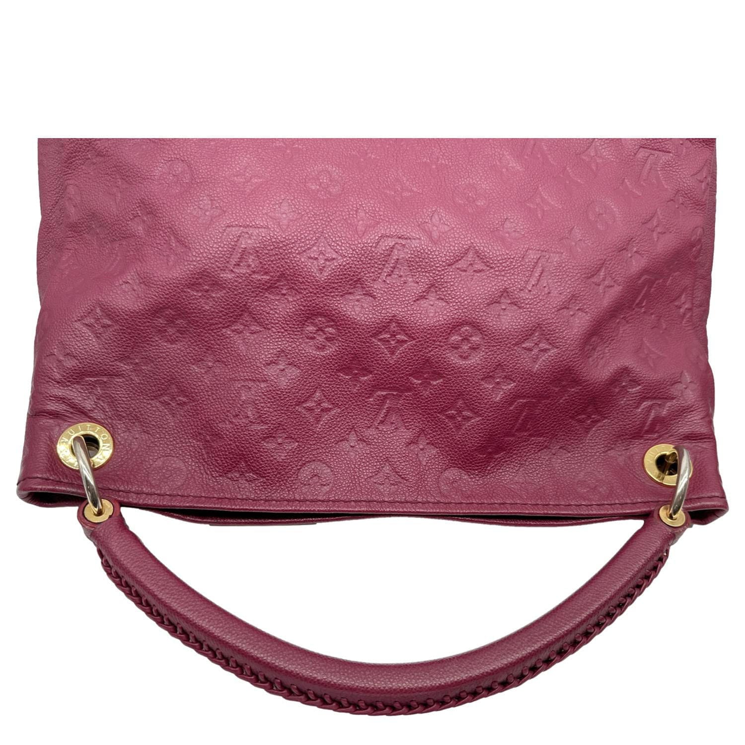 LOUIS VUITTON Artsy MM Monogram Empreinte Leather Hobo Bag Burgundy