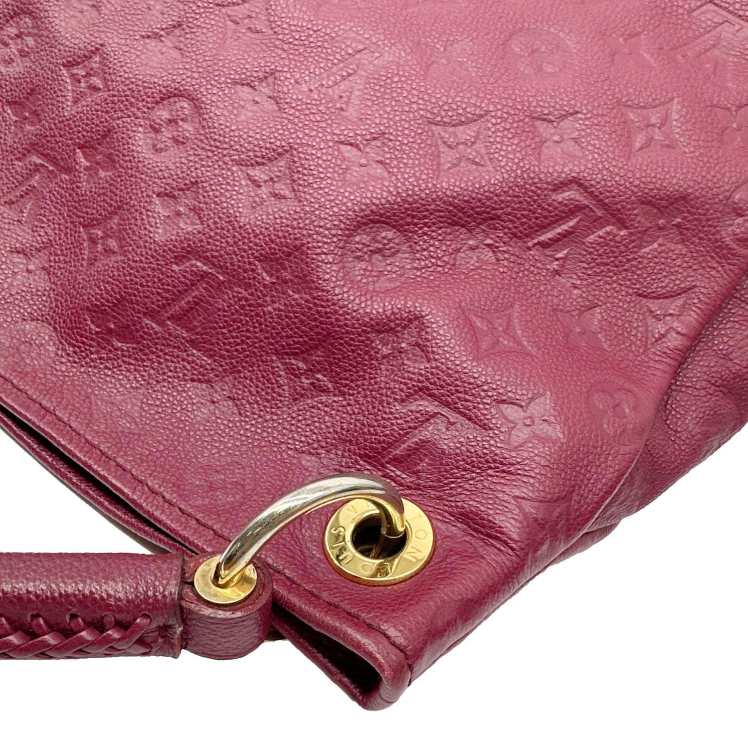 LOUIS VUITTON Artsy MM Monogram Empreinte Leather Hobo Bag Burgundy