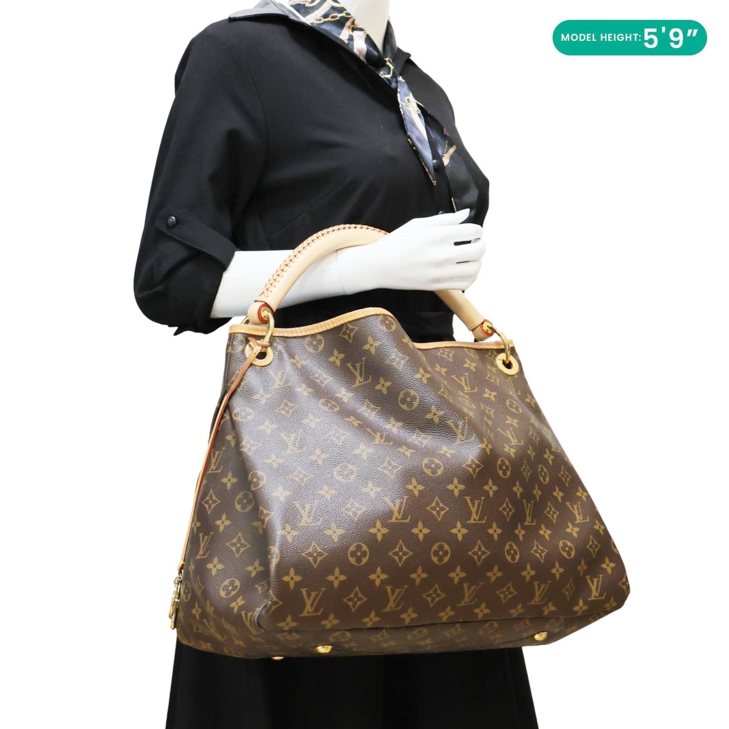 LOUIS VUITTON Artsy MM Monogram Canvas Hobo Bag Brown
