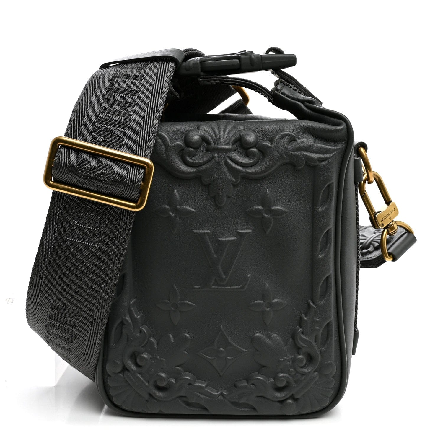 Louis Vuitton Calfskin Monogram Embossed Cruiser Messenger Dark Shadow Gray