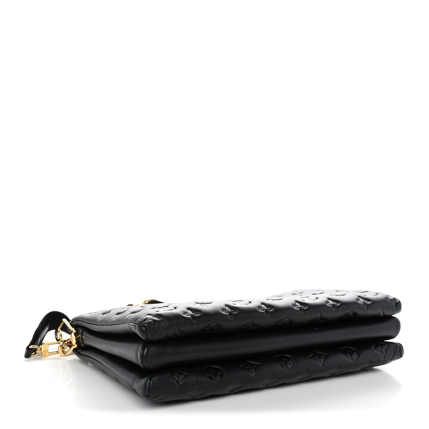 Louis Vuitton Lambskin Embossed Monogram Coussin MM Black