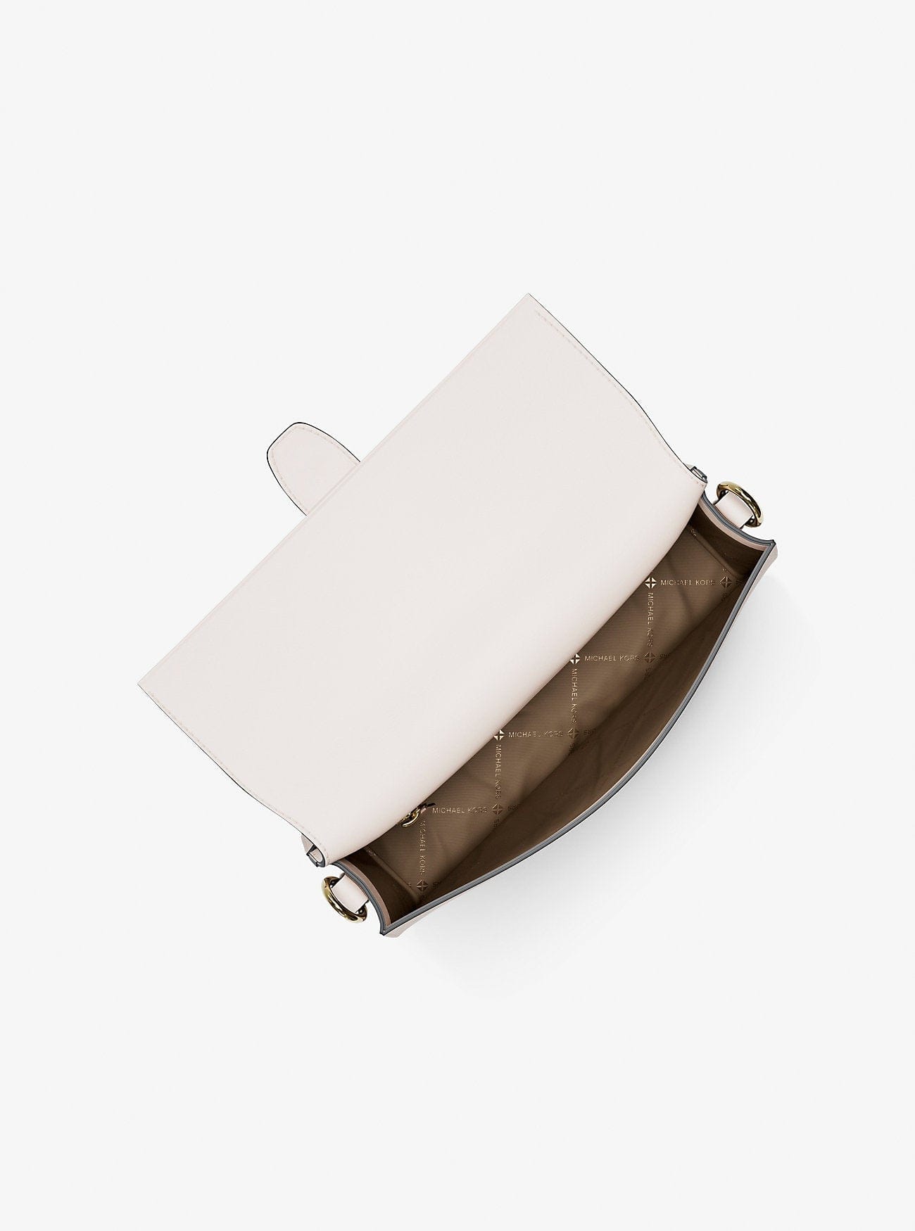 Michael Kors Greenwich Medium Saffiano Leather Shoulder Bag Lt Cream
