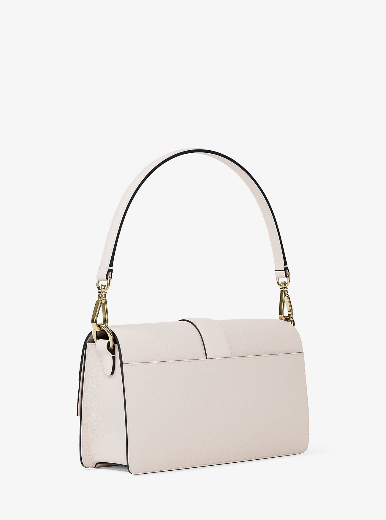 Michael Kors Greenwich Medium Saffiano Leather Shoulder Bag Lt Cream