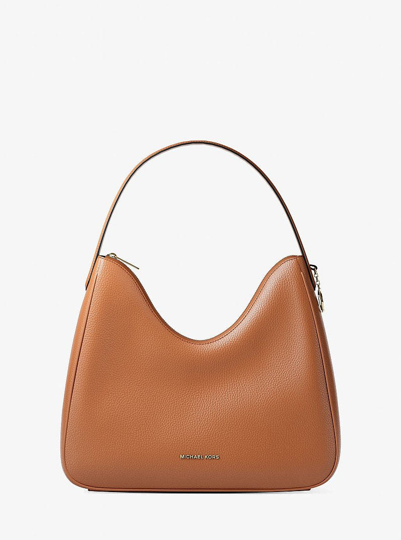 Michael Kors Nayla Medium Pebbled Leather Shoulder Bag Luggage