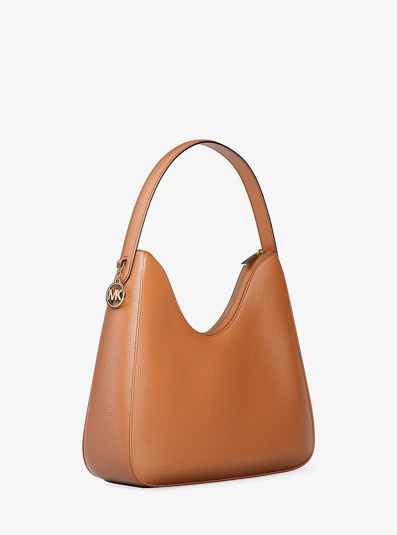 Michael Kors Nayla Medium Pebbled Leather Shoulder Bag Luggage