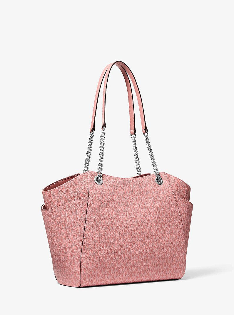 Michael Kors Jet Set Large Signature Logo Shoulder Bag Sunset Rose