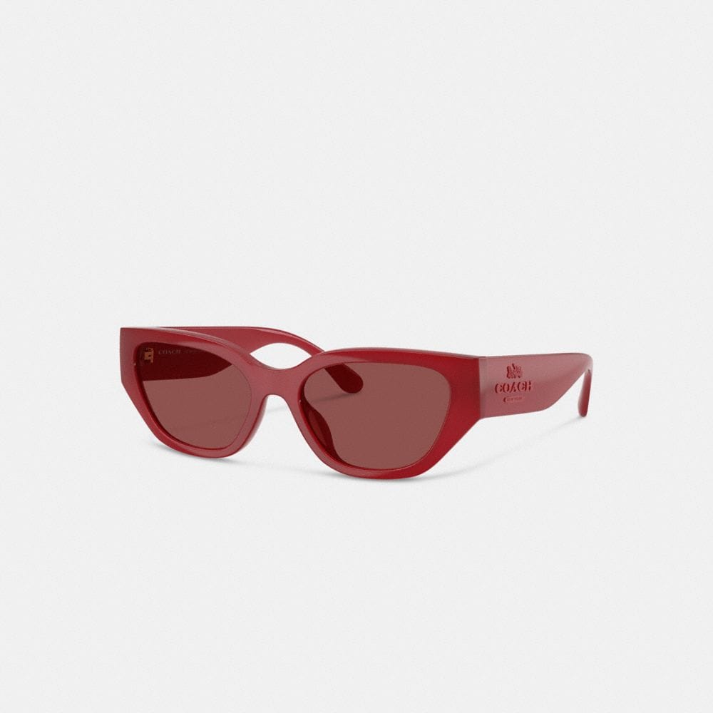 Coach Geometric Cat Eye Sunglasses Red