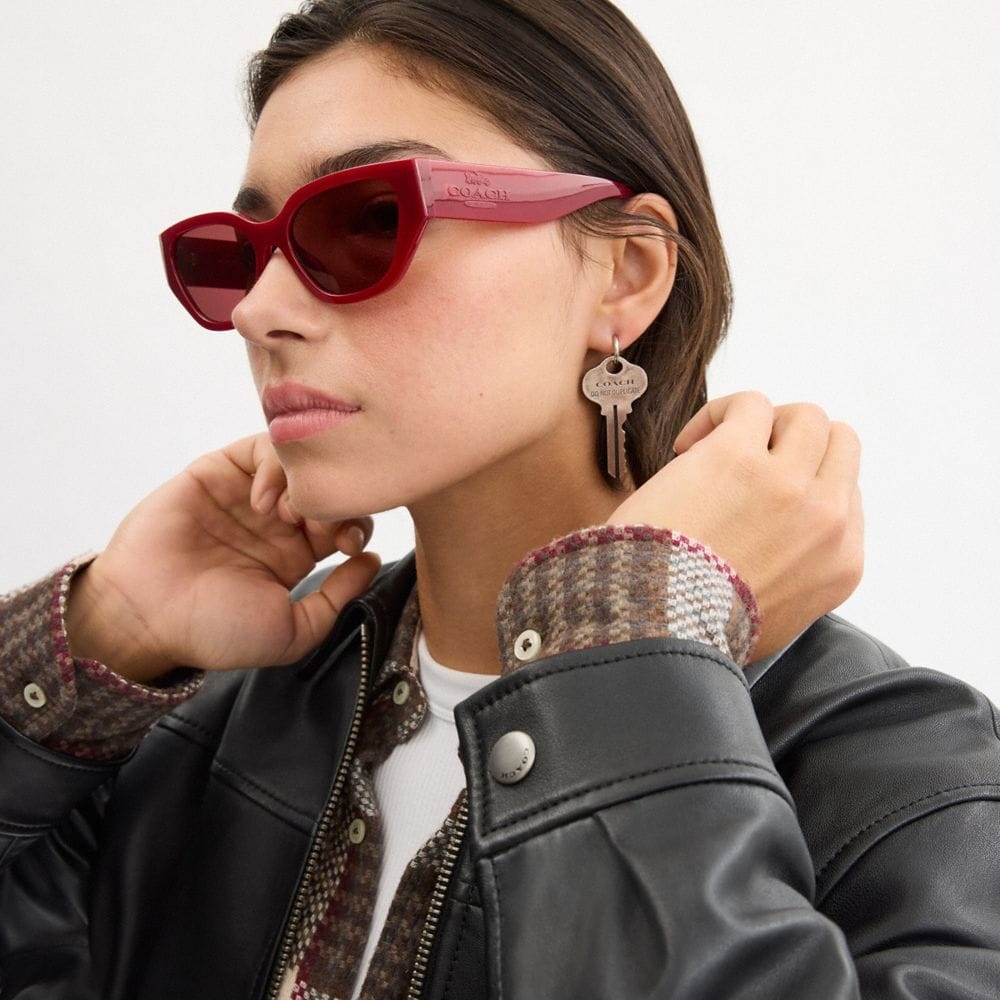Coach Geometric Cat Eye Sunglasses Red