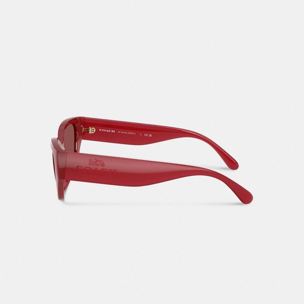 Coach Geometric Cat Eye Sunglasses Red
