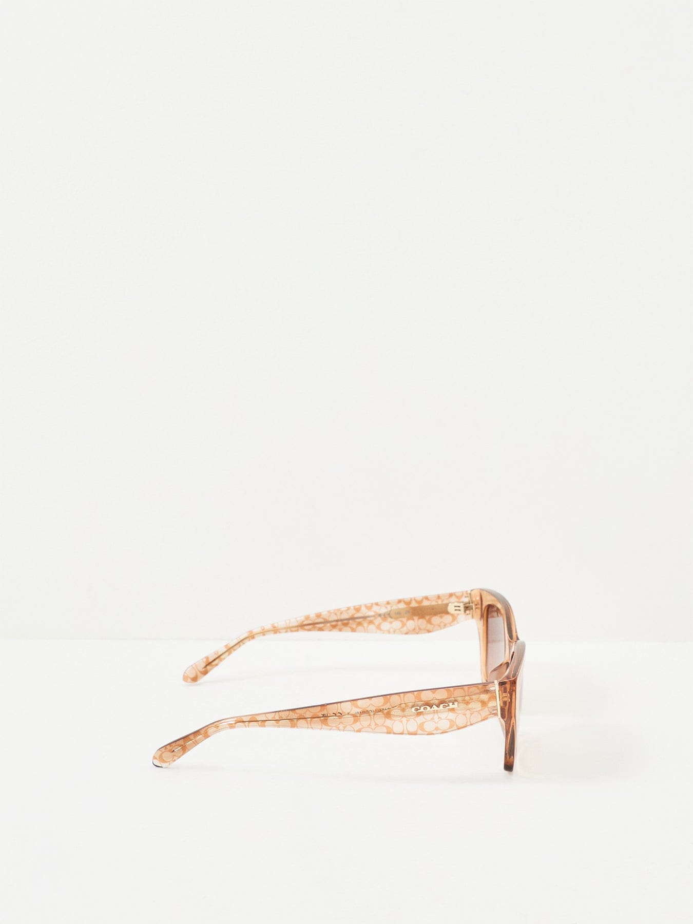 Coach Rectangle Sunglasses Transparent Brown