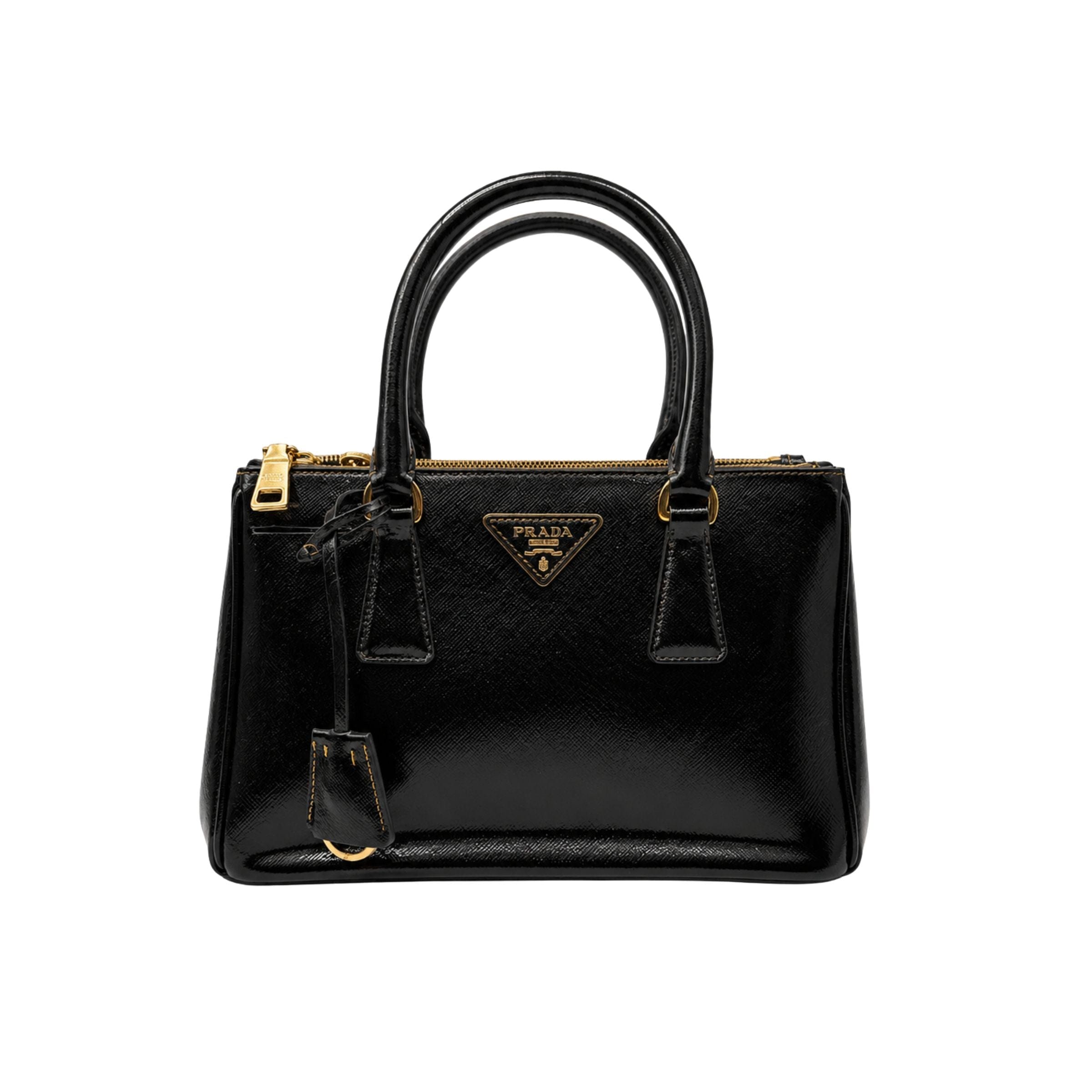 Prada Galleria Small Black Patent Leather Bag