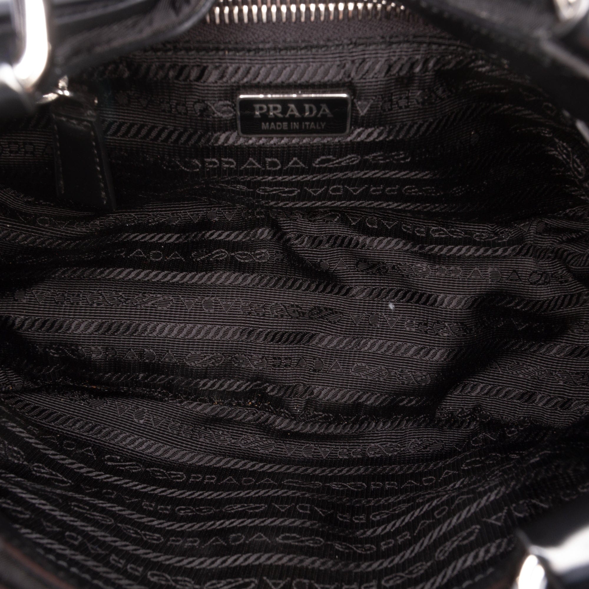 Prada Re Nylon and Shiny Calfskin Re Edition 2002 Moon Satchel