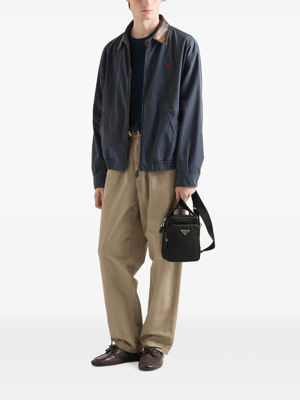 Prada Men Borsa A Tracolla In Re - Nylon E Saffiano