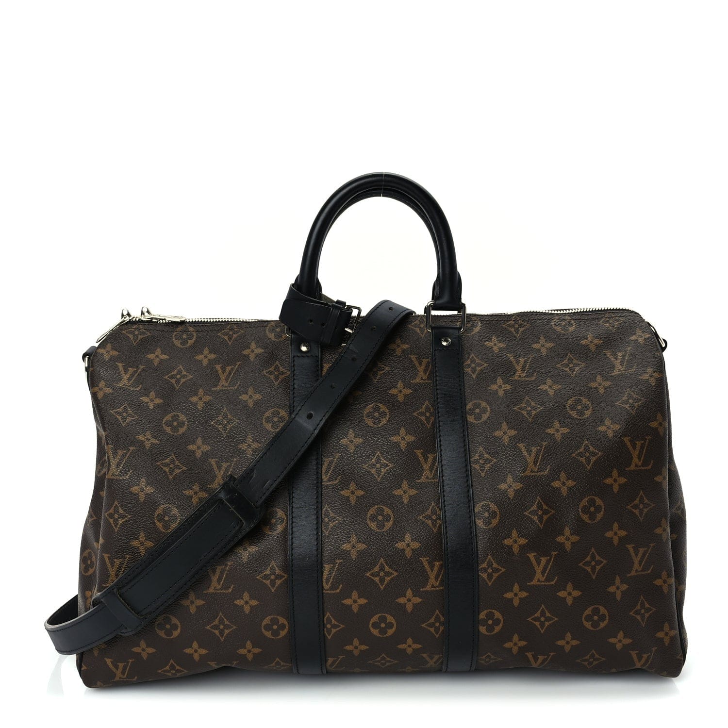Louis Vuitton Monogram Macassar Keepall Bandouliere 45 Black