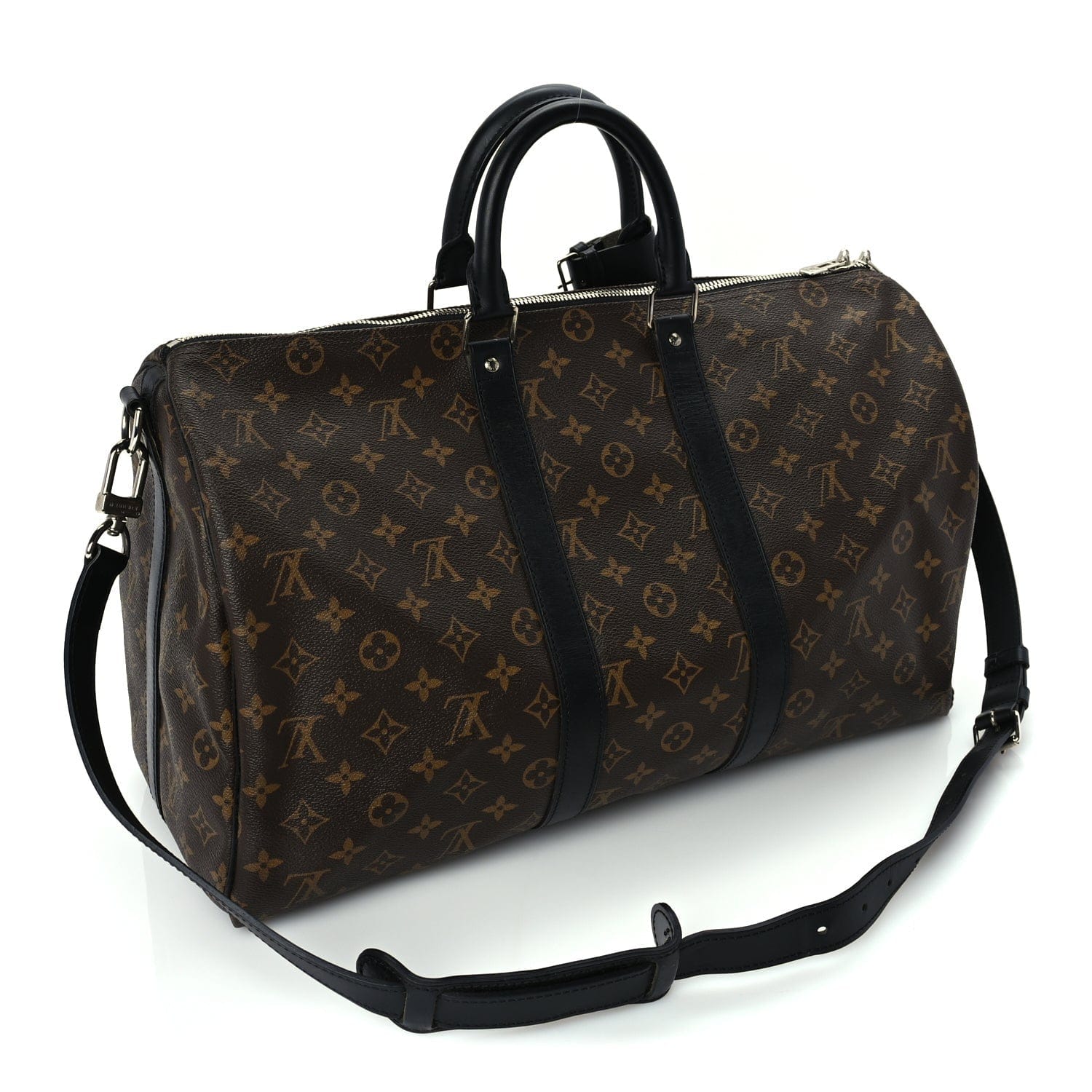 Louis Vuitton Monogram Macassar Keepall Bandouliere 45 Black