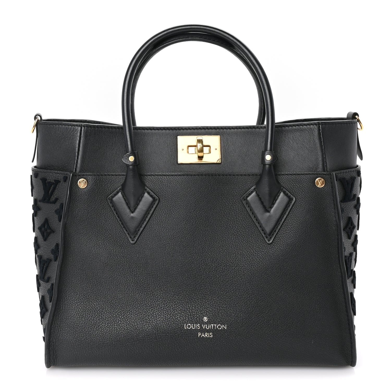 Louis Vuitton Calfskin Monogram Tufting On My Side Black