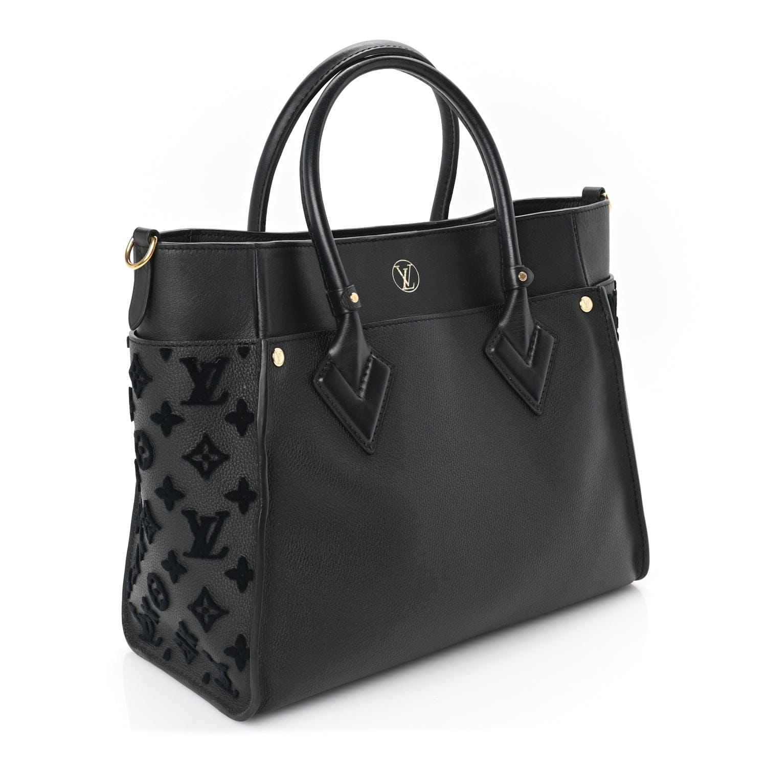 Louis Vuitton Calfskin Monogram Tufting On My Side Black