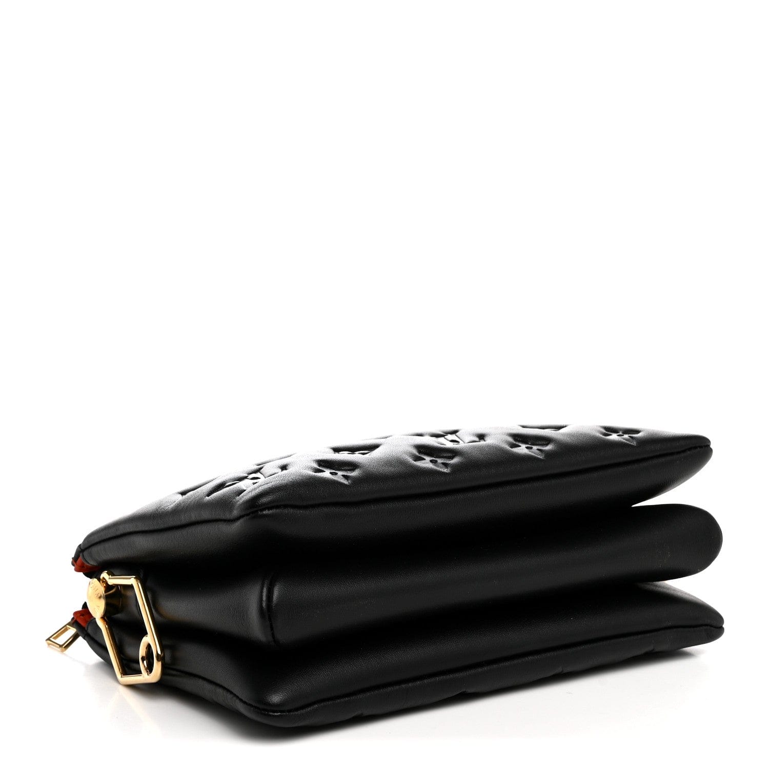 Louis Vuitton Lambskin Embossed Monogram Coussin BB Black