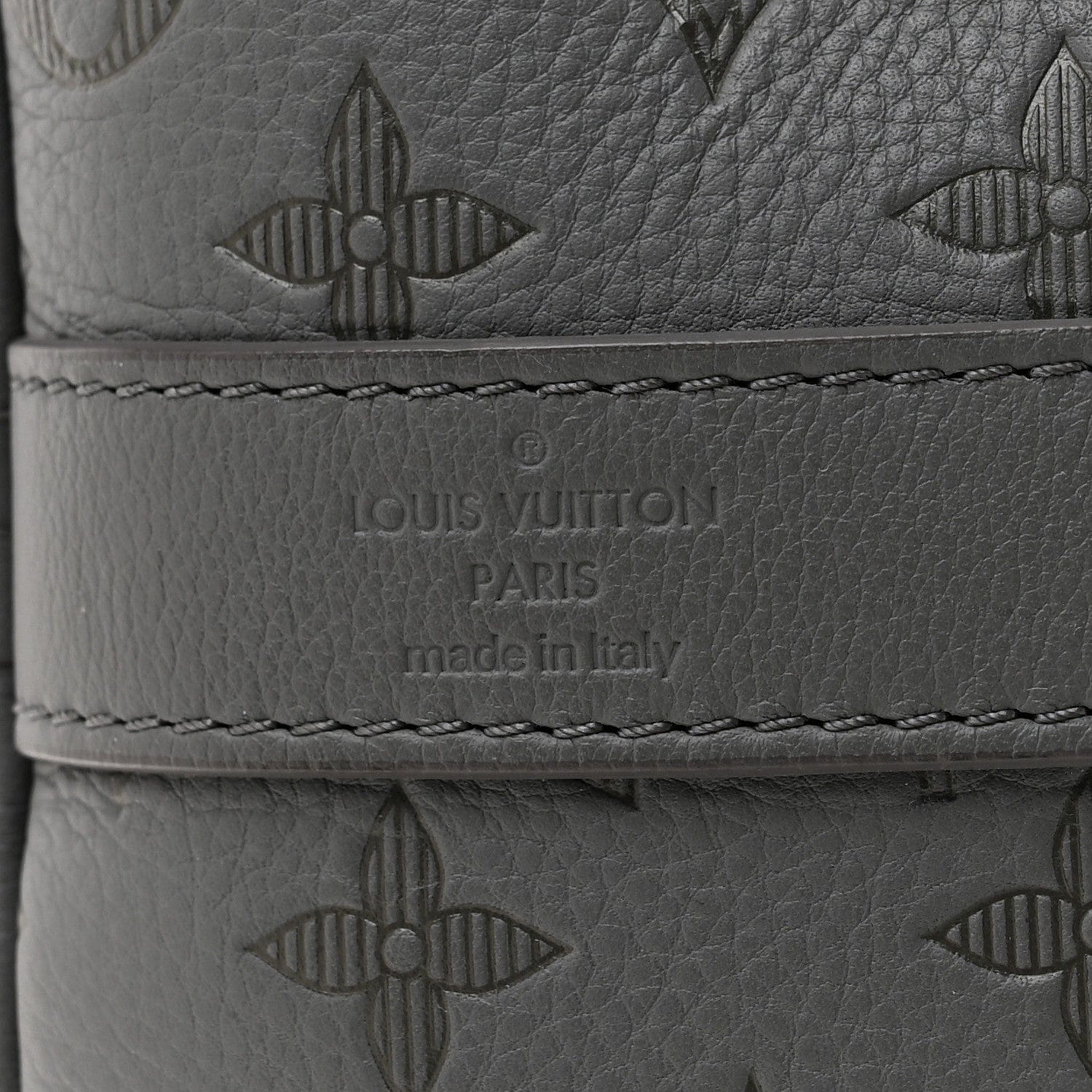 Louis Vuitton Calfskin Monogram Shadow Keepall Bandouliere 50 Anthracite gray