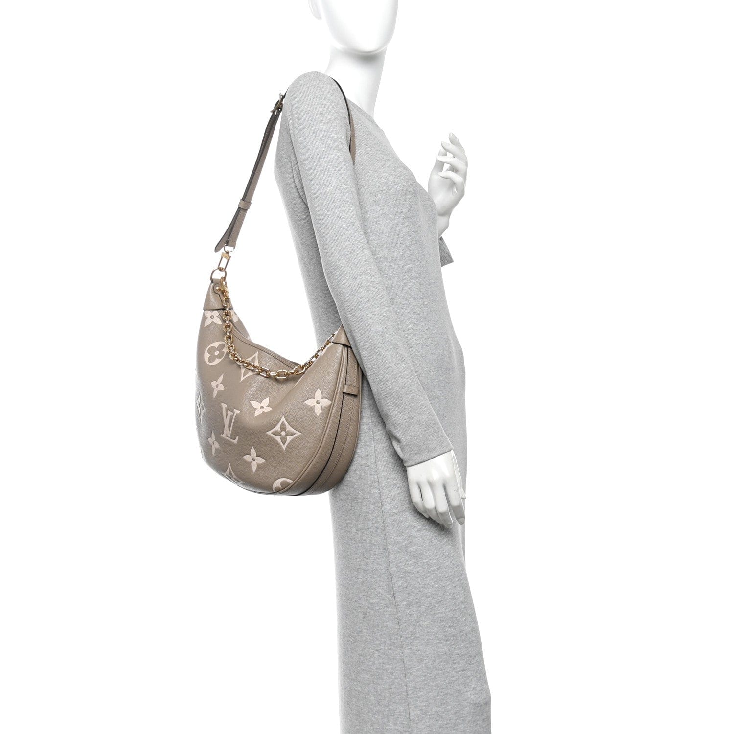 Louis Vuitton Empreinte Monogram Giant Loop Hobo Dove Gray Cream