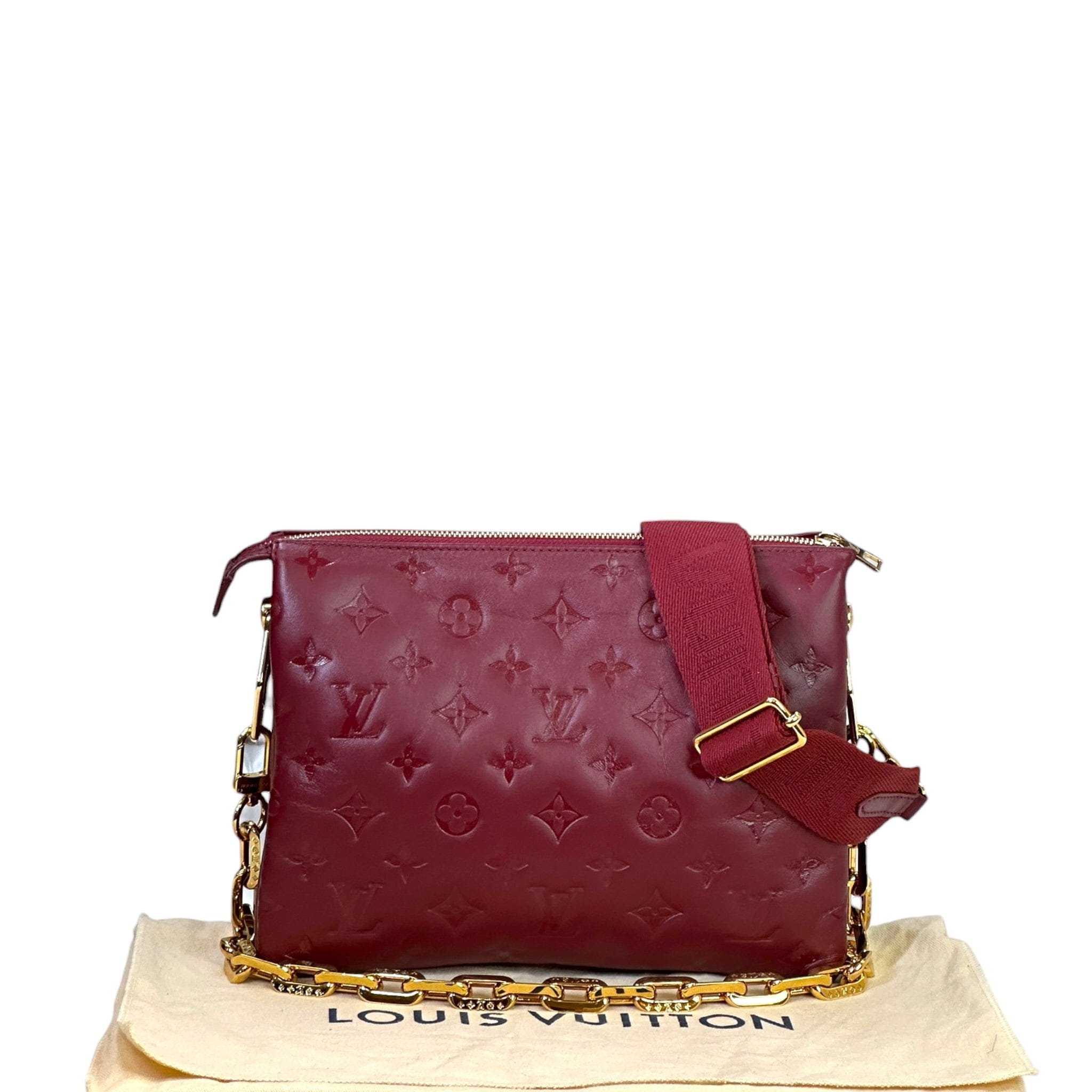 Louis Vuitton Coussin PM Wine Puffy Monogram Lambskin