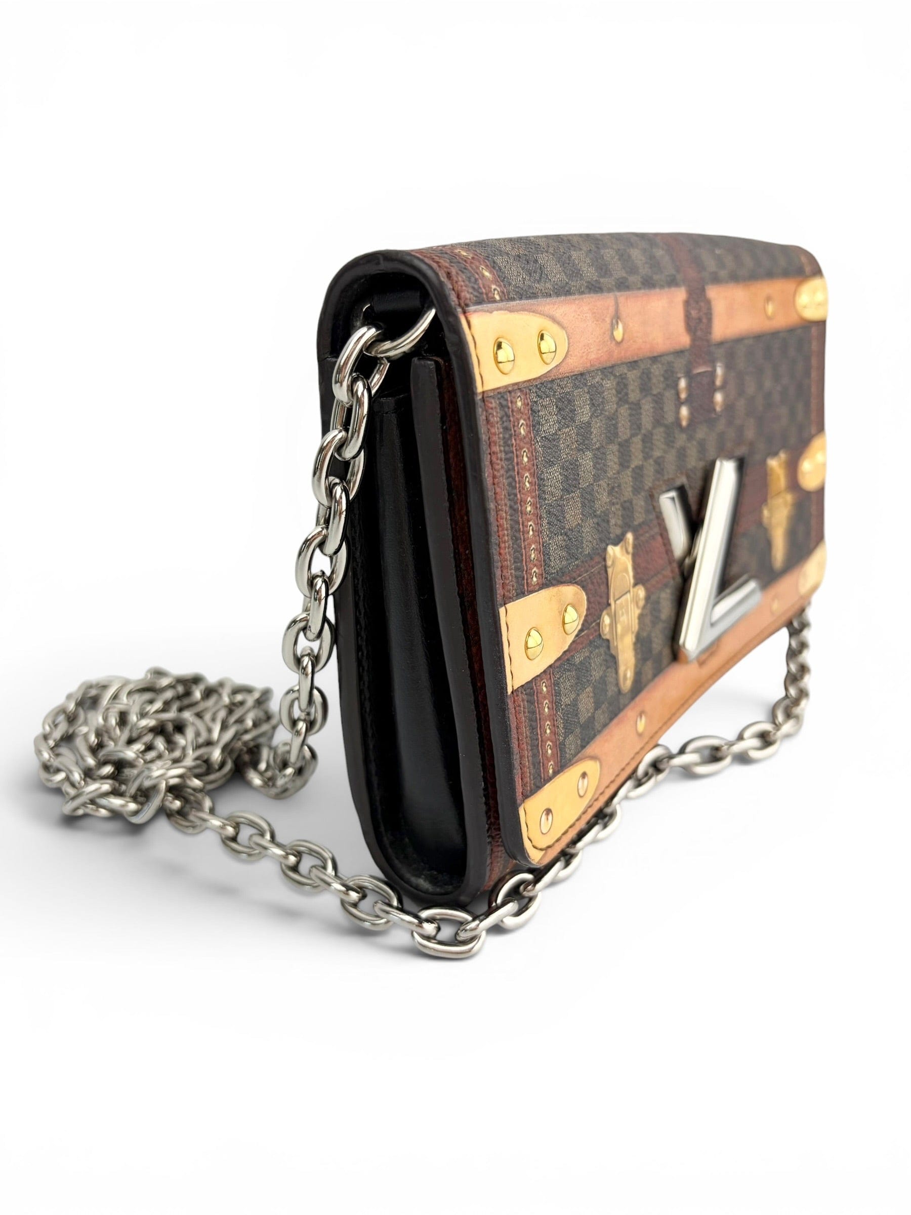 Louis Vuitton Limited Edition Damier Time Trunk Twist Chain WOC