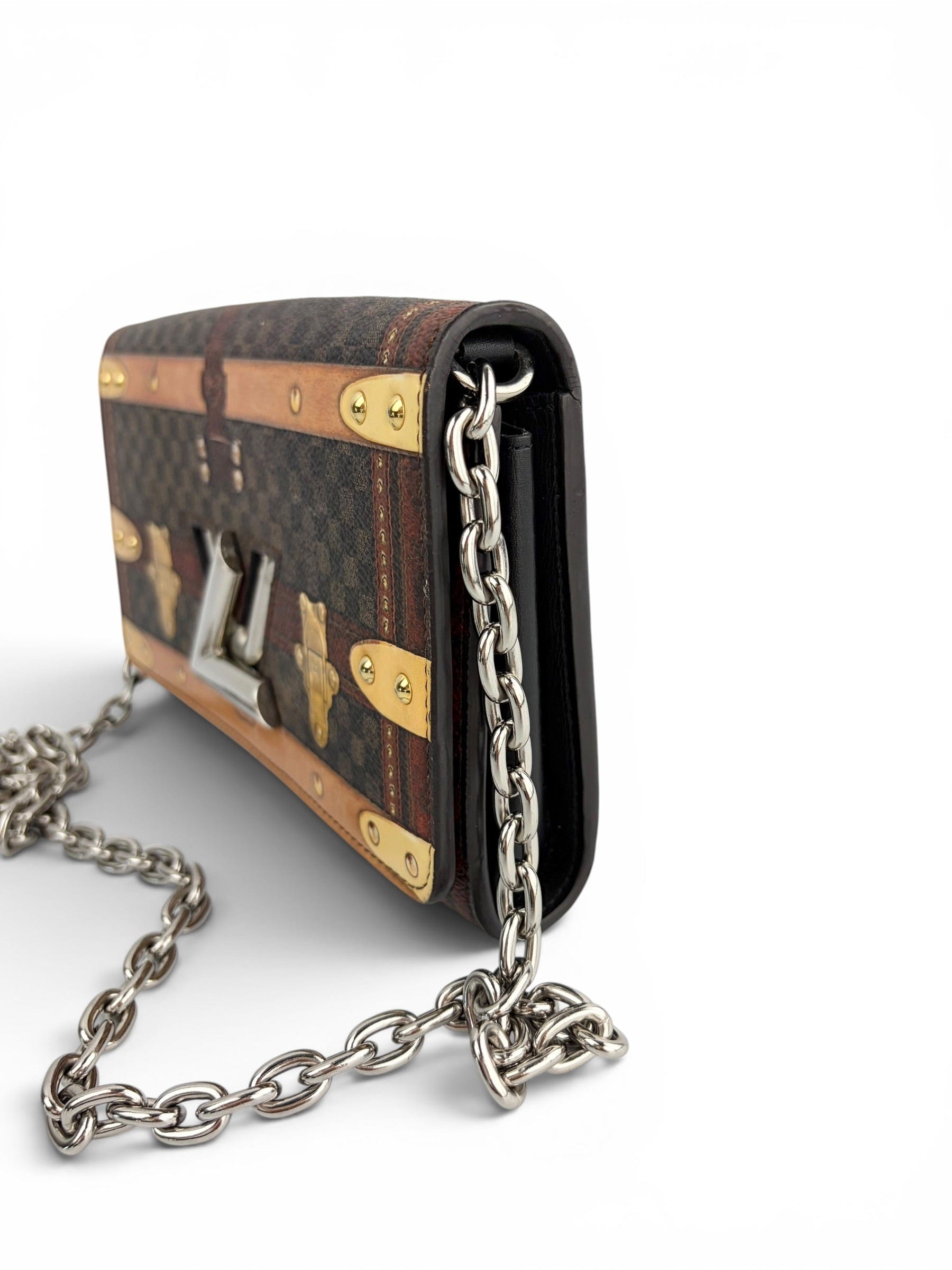 Louis Vuitton Limited Edition Damier Time Trunk Twist Chain WOC