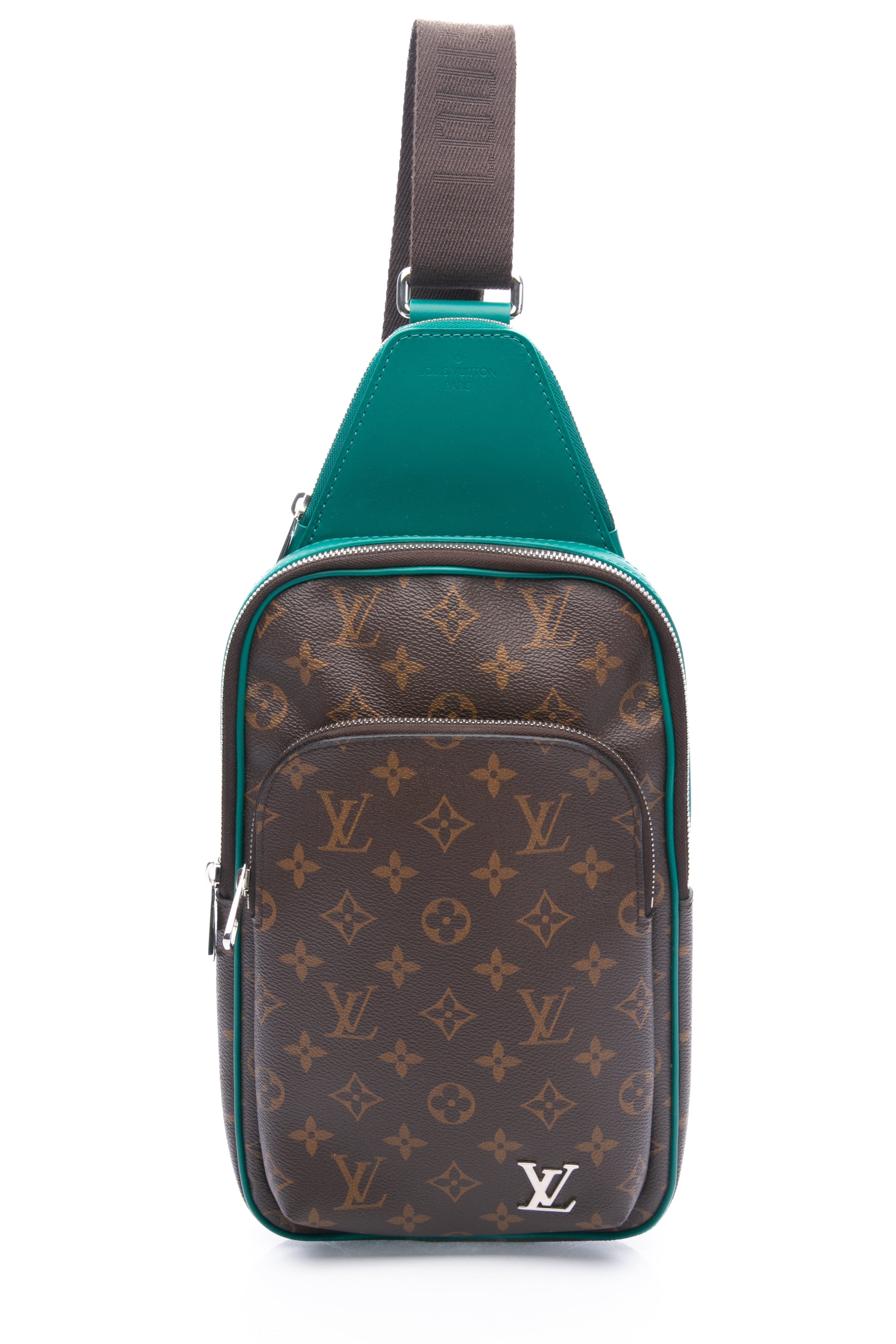 LOUIS VUITTON Green Monogram Macassar Avenue Sling Bag
