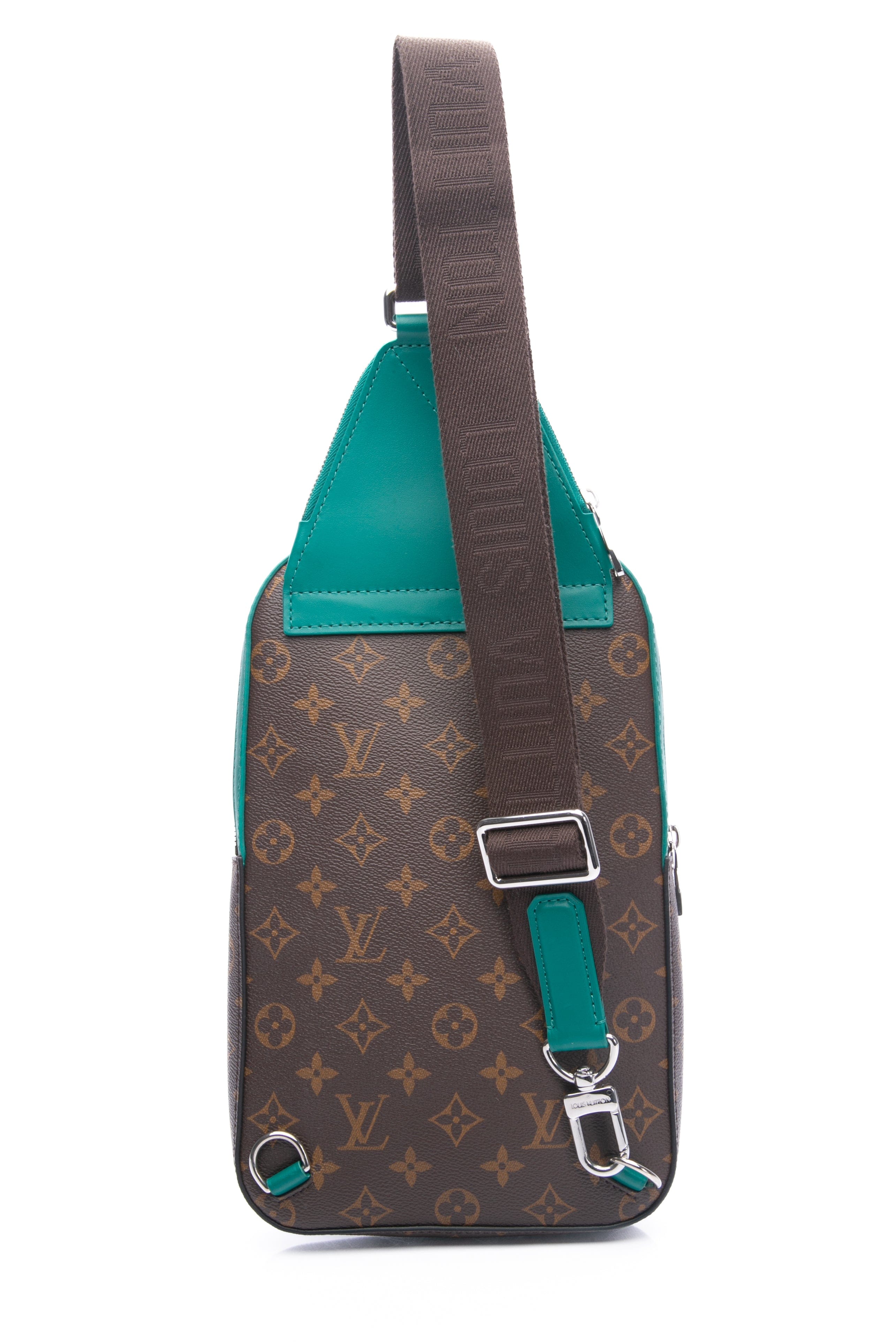 LOUIS VUITTON Green Monogram Macassar Avenue Sling Bag