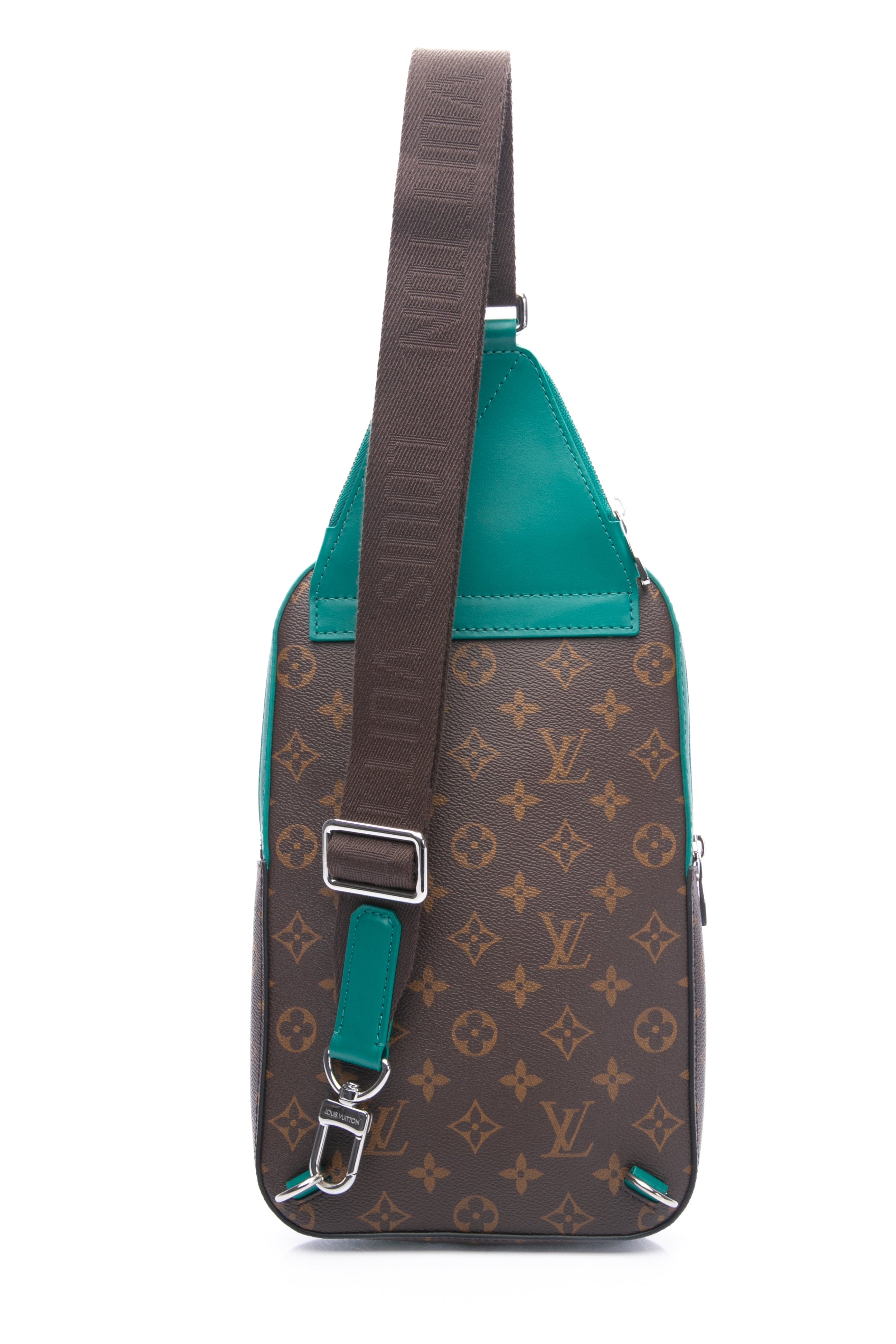 LOUIS VUITTON Green Monogram Macassar Avenue Sling Bag
