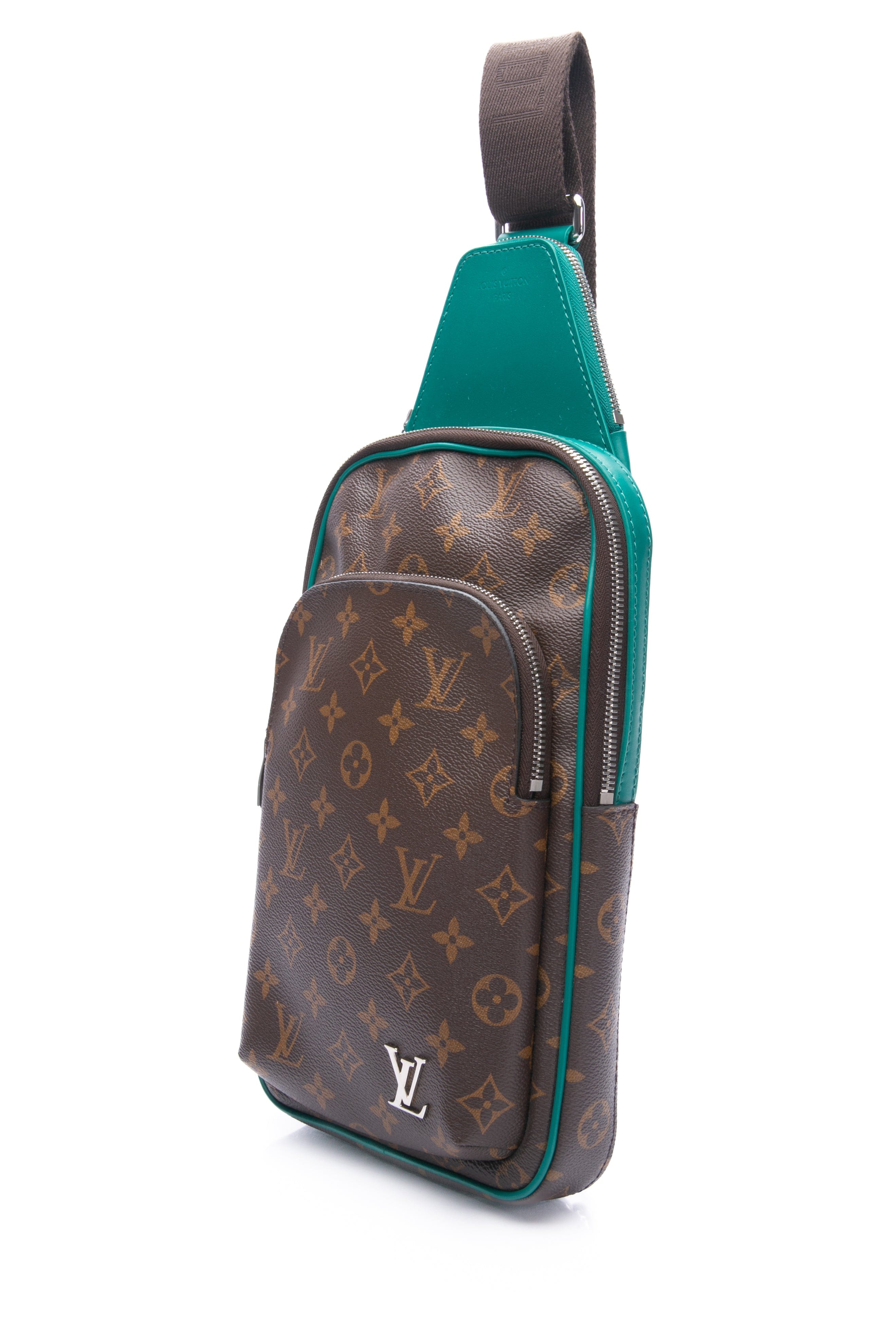 LOUIS VUITTON Green Monogram Macassar Avenue Sling Bag