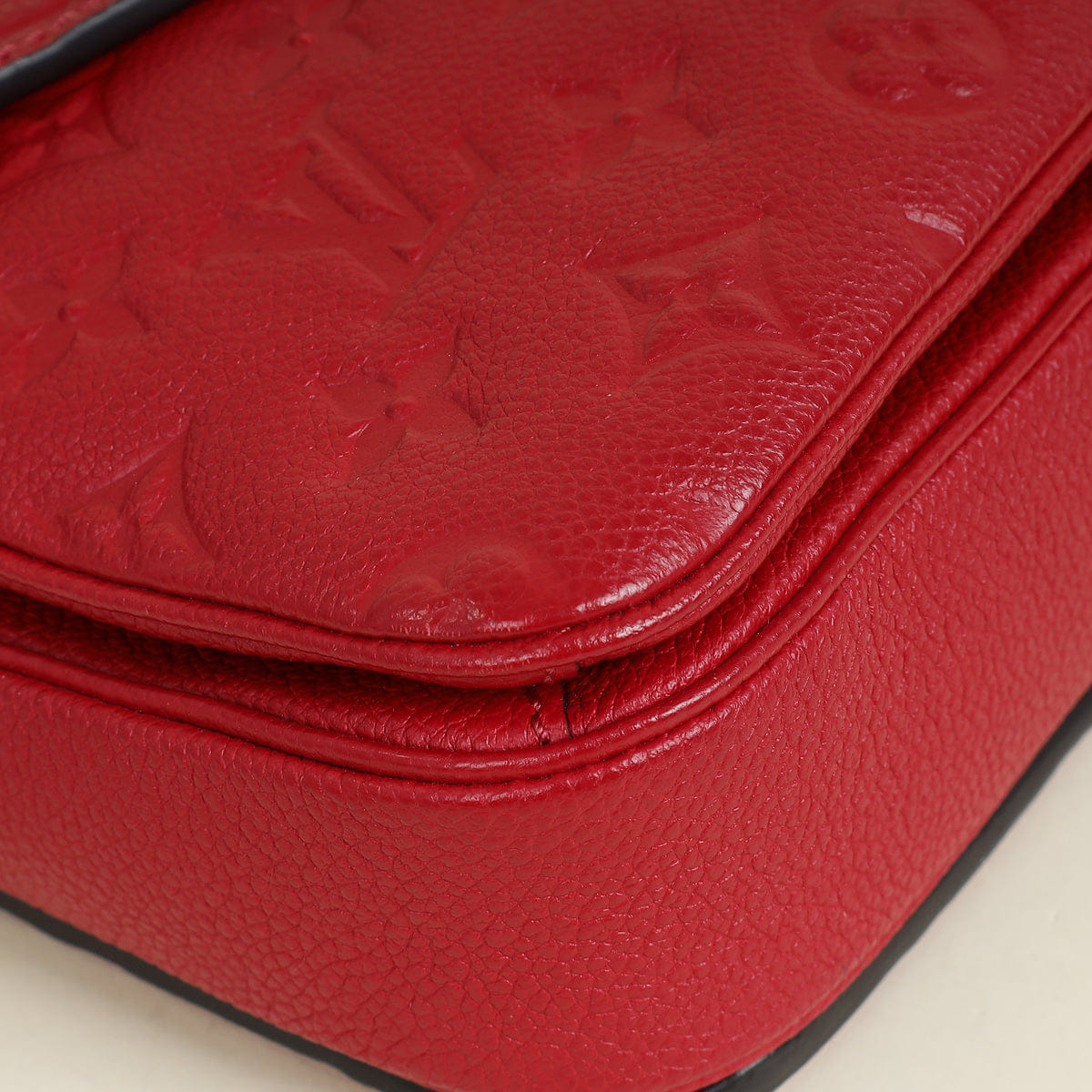 Louis Vuitton Red Monogram Empreinte Pochette Metis Bag