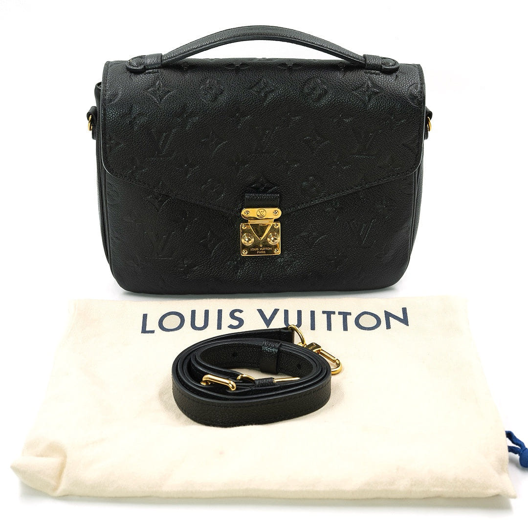 Louis Vuitton Pochette Metis bag in black Monogram Empreinte leather with gold - tone hardware