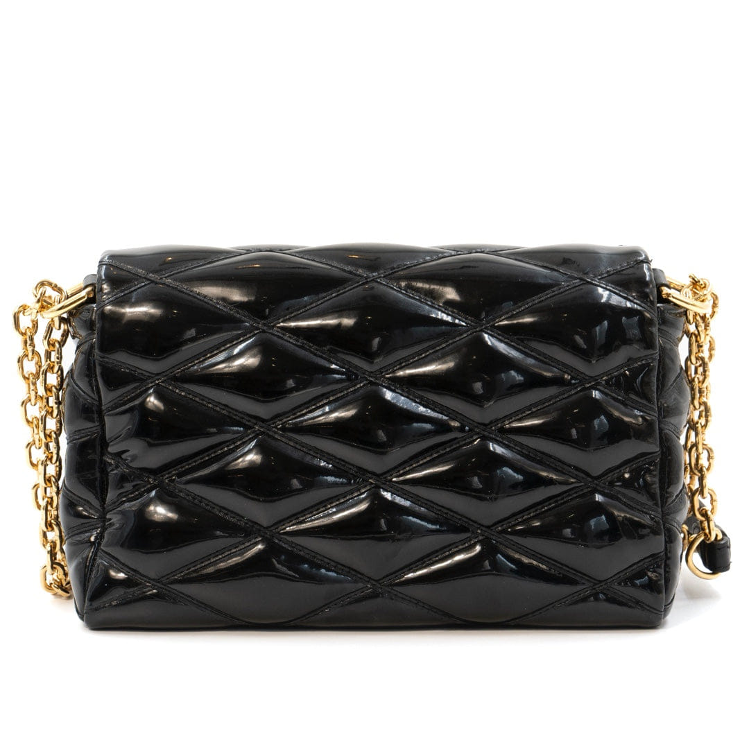 Louis Vuitton GO - 14 Malletage PM bag in black patent leather with gold - tone hardware