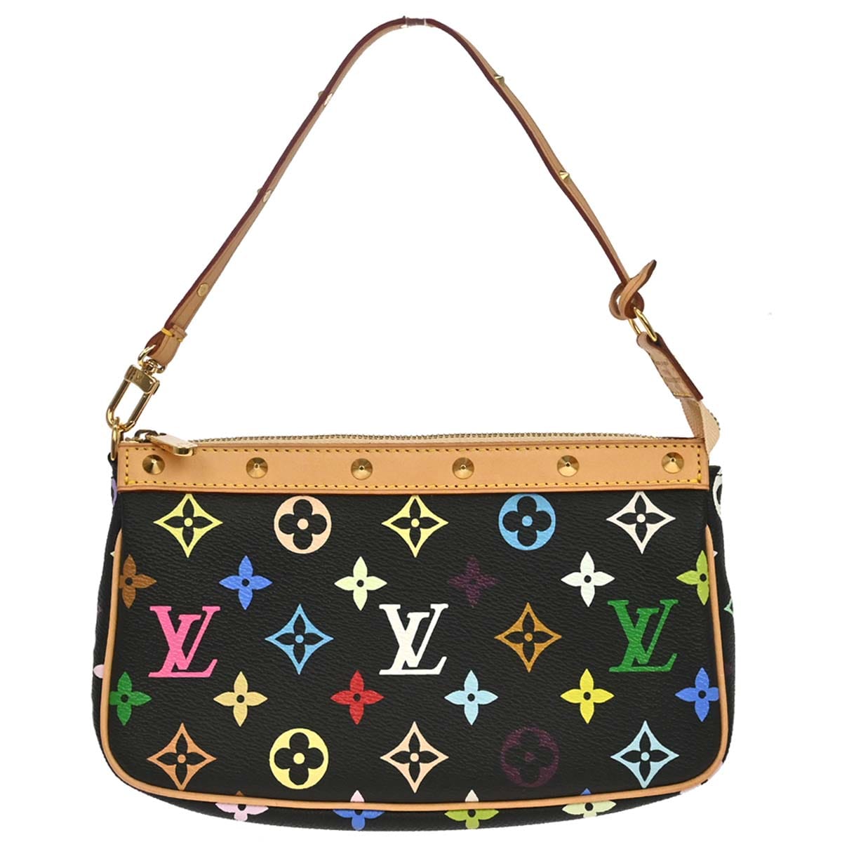Louis Vuitton 2004 Black Multicolor Pochette Accessoires M92648