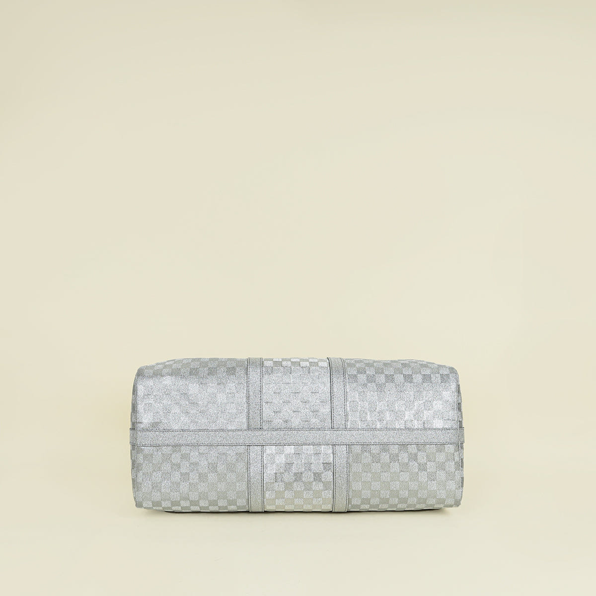 Louis Vuitton Metallic Silver Virgil Abloh Damier Glitter Keepall Bandouliere 50 Bag (For Men)