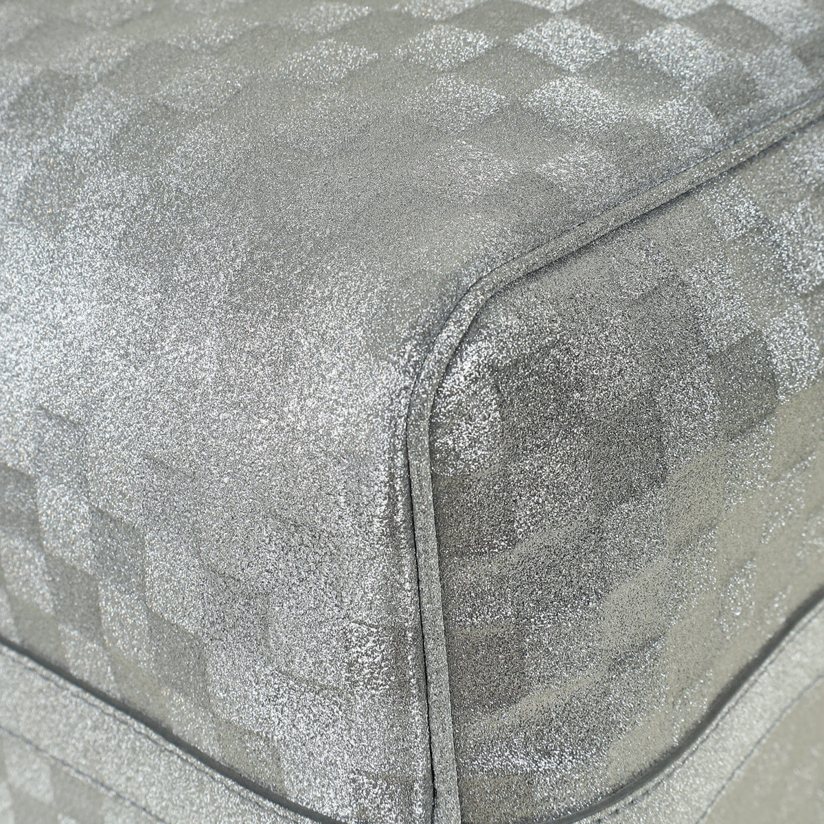Louis Vuitton Metallic Silver Virgil Abloh Damier Glitter Keepall Bandouliere 50 Bag (For Men)
