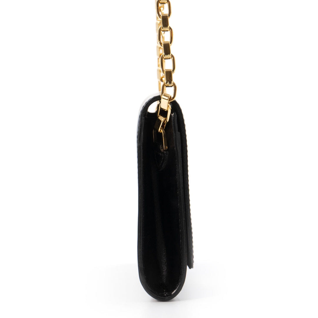 Louis Vuitton Black Leather Chain Louise GM Bag