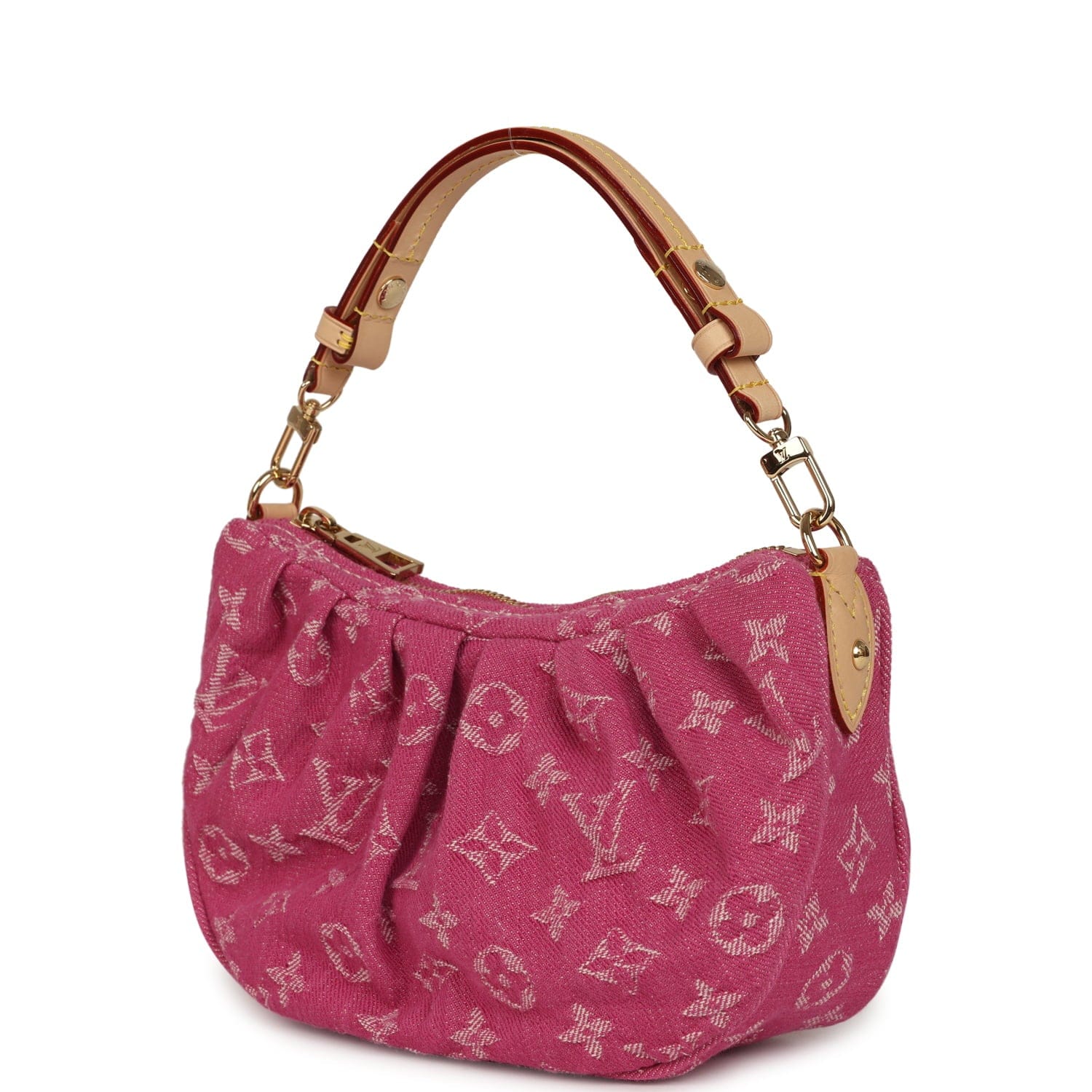 Louis Vuitton Valley Pochette Fuchsia Denim Monogram Gold Hardware