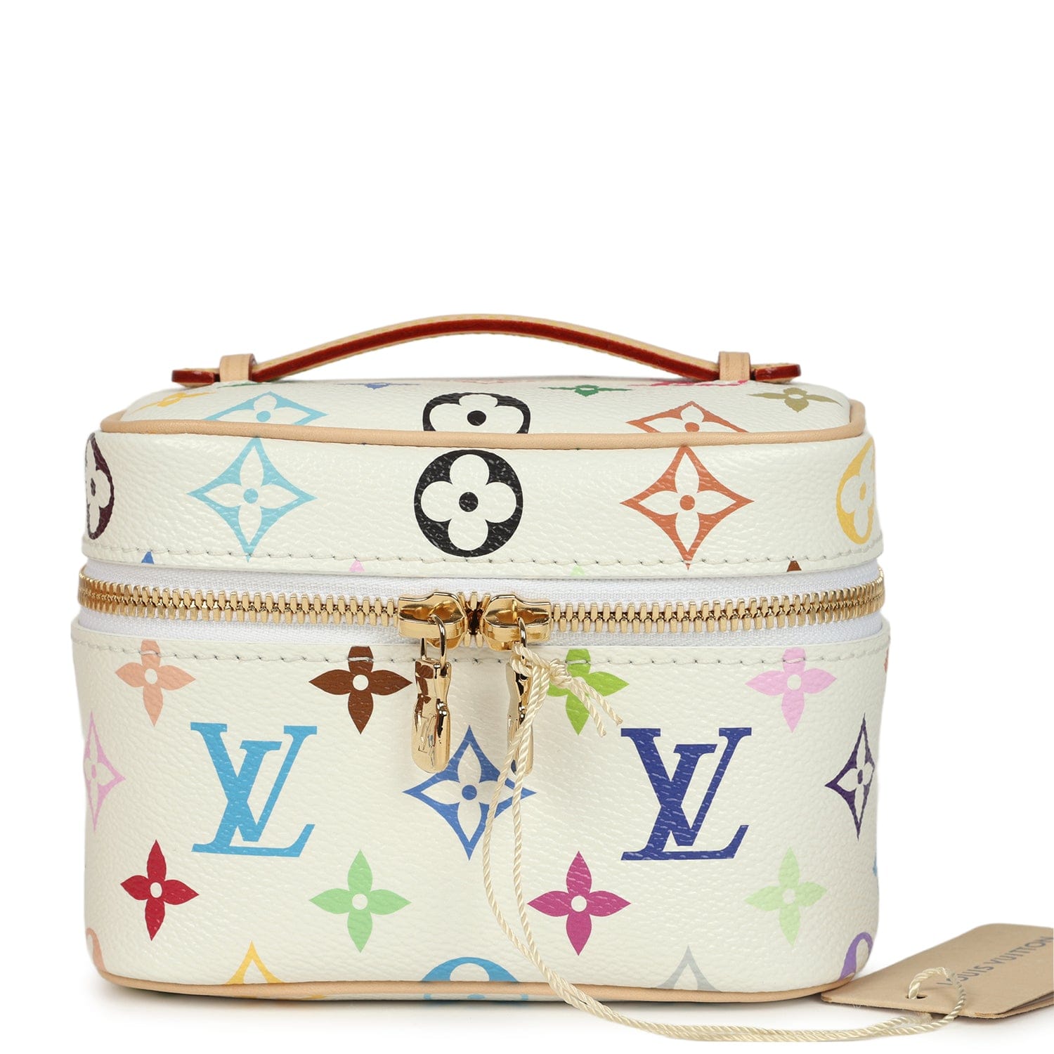 Louis Vuitton x Takashi Murakami Nice Nano White Multicolor Monogram Gold Hardware
