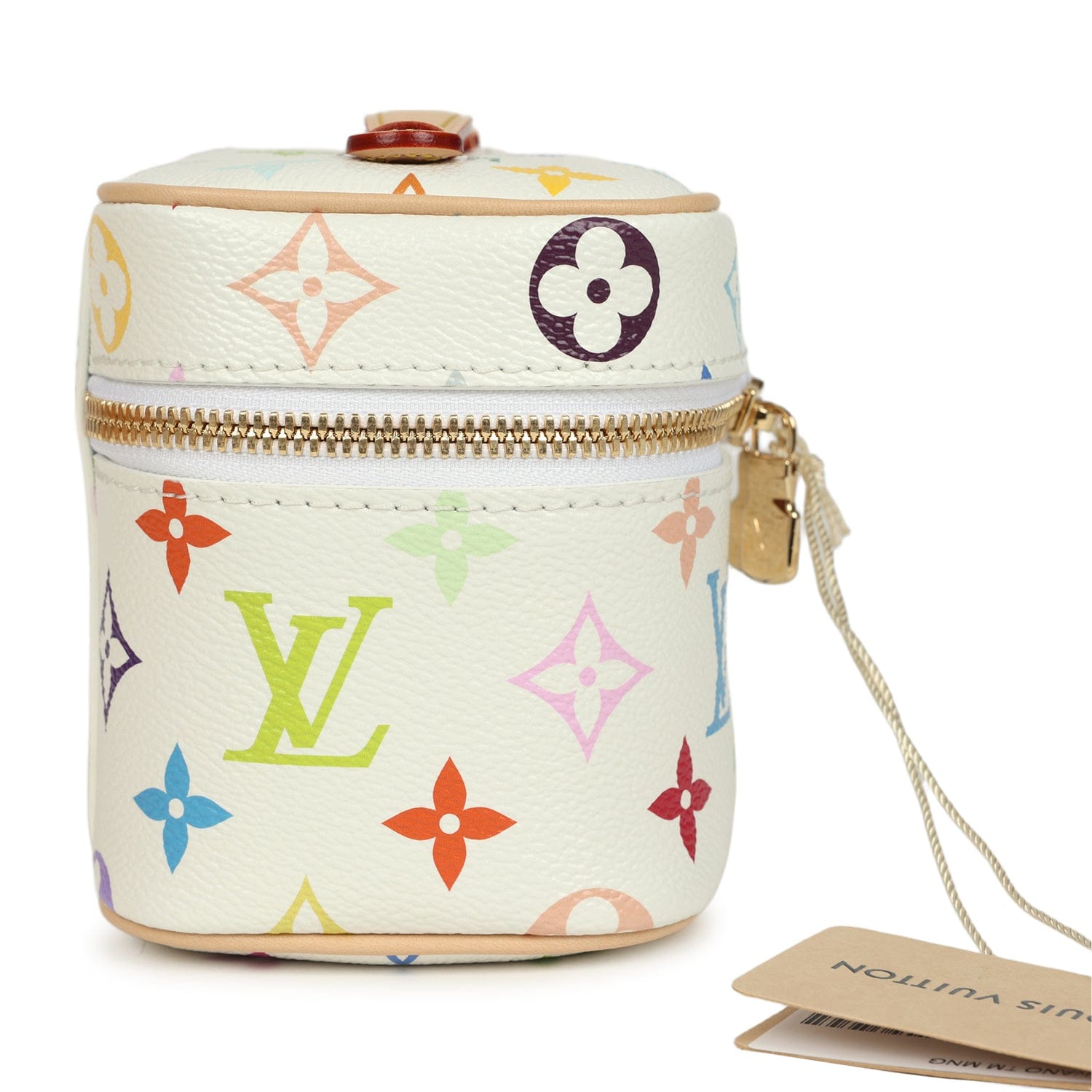 Louis Vuitton x Takashi Murakami Nice Nano White Multicolor Monogram Gold Hardware