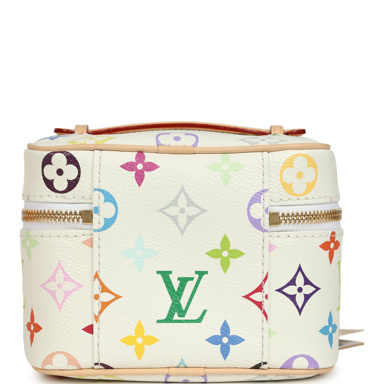 Louis Vuitton x Takashi Murakami Nice Nano White Multicolor Monogram Gold Hardware