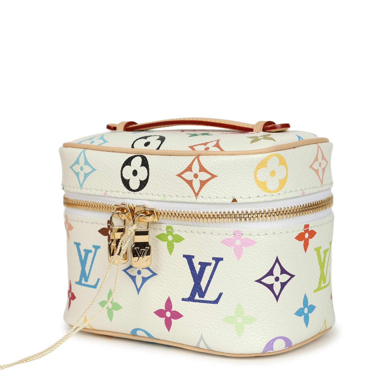 Louis Vuitton x Takashi Murakami Nice Nano White Multicolor Monogram Gold Hardware