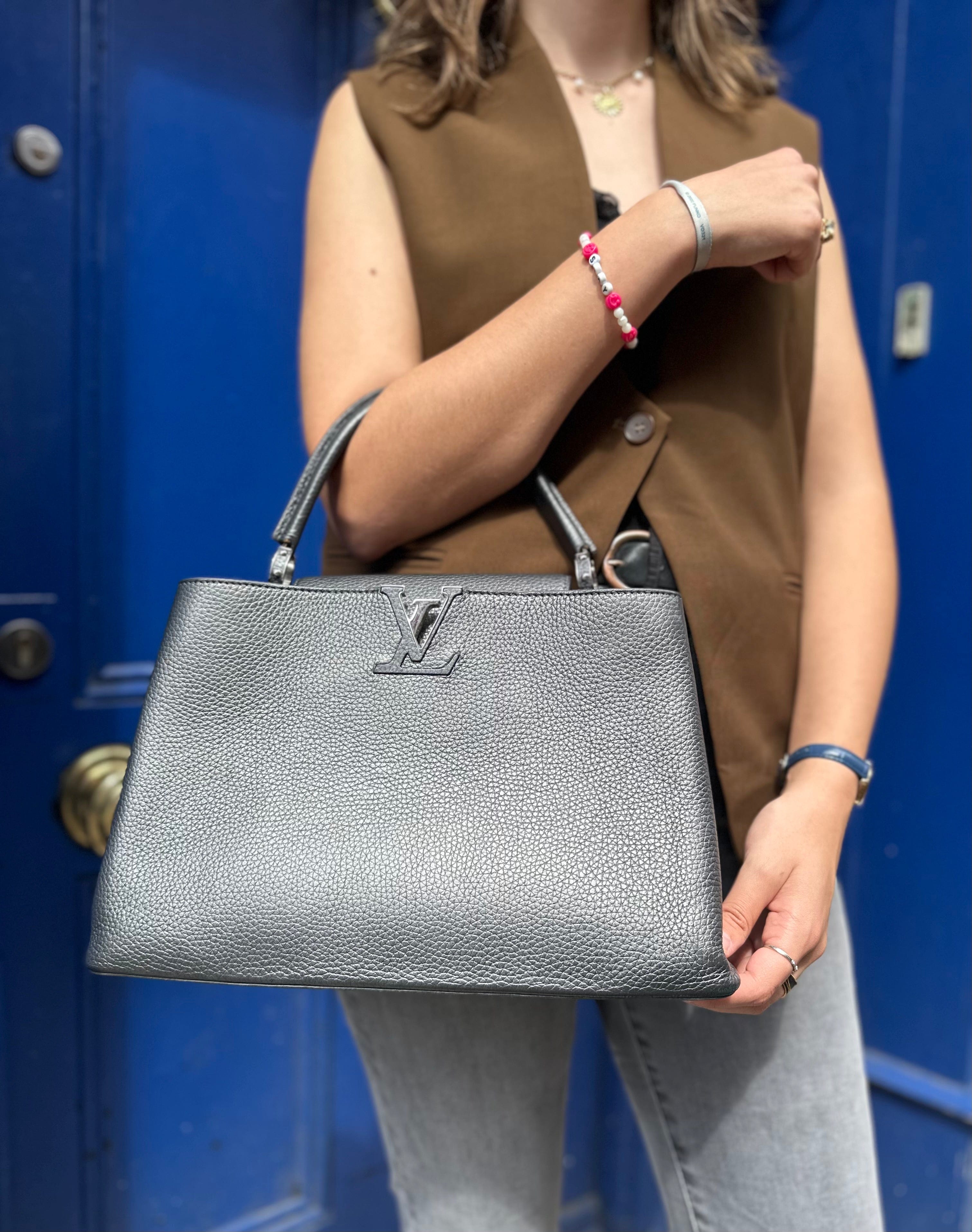 Louis Vuitton Metallic Grey Cappucine
