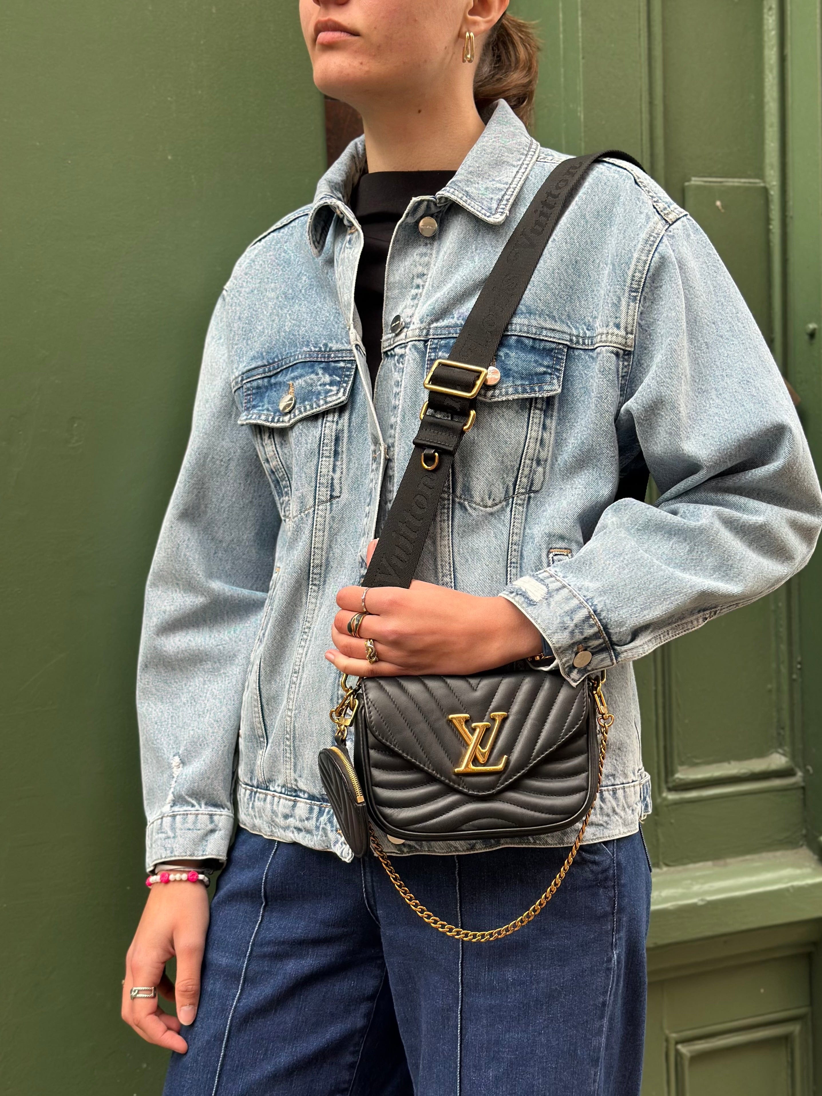 Louis Vuitton Black Leather New Wave Multi Pochette