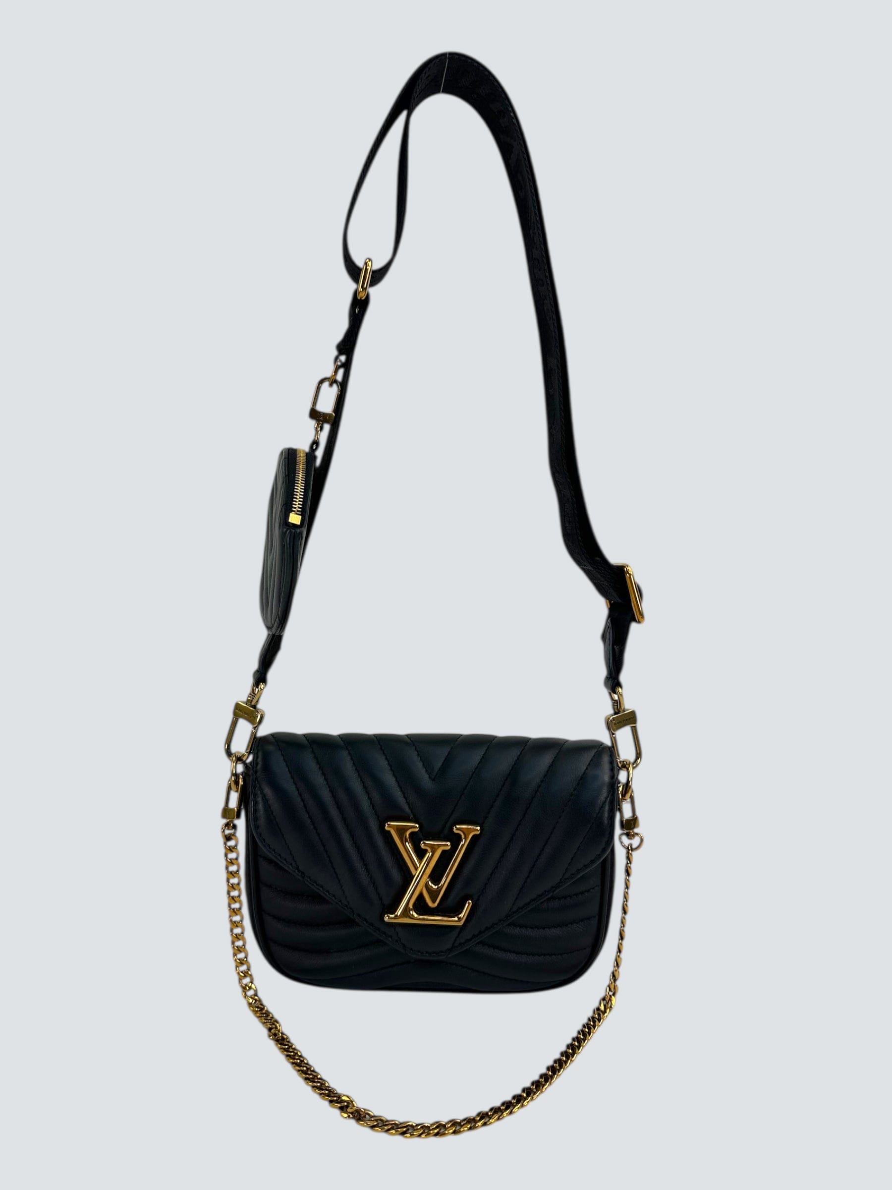 Louis Vuitton Black Leather New Wave Multi Pochette