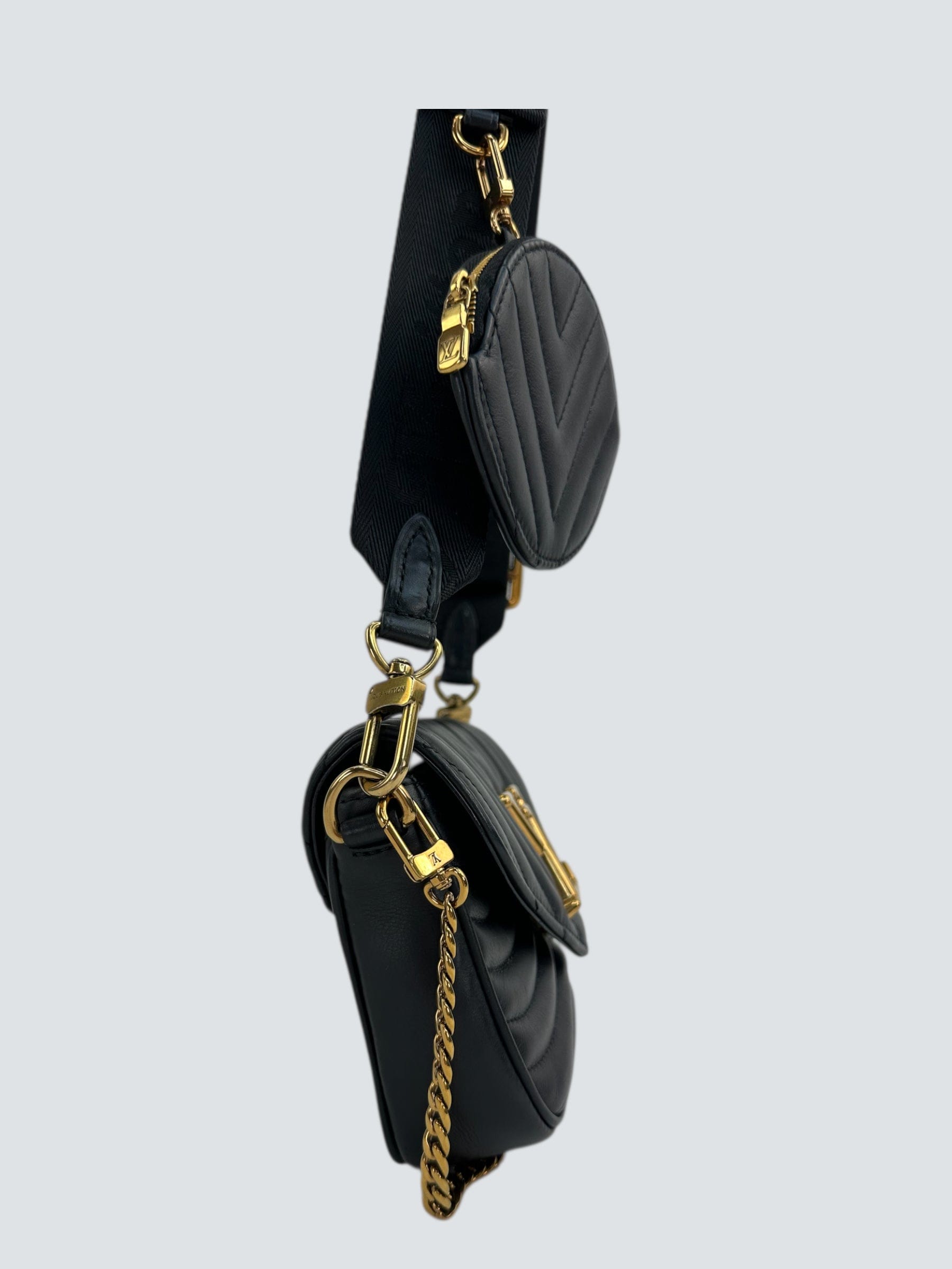 Louis Vuitton Black Leather New Wave Multi Pochette